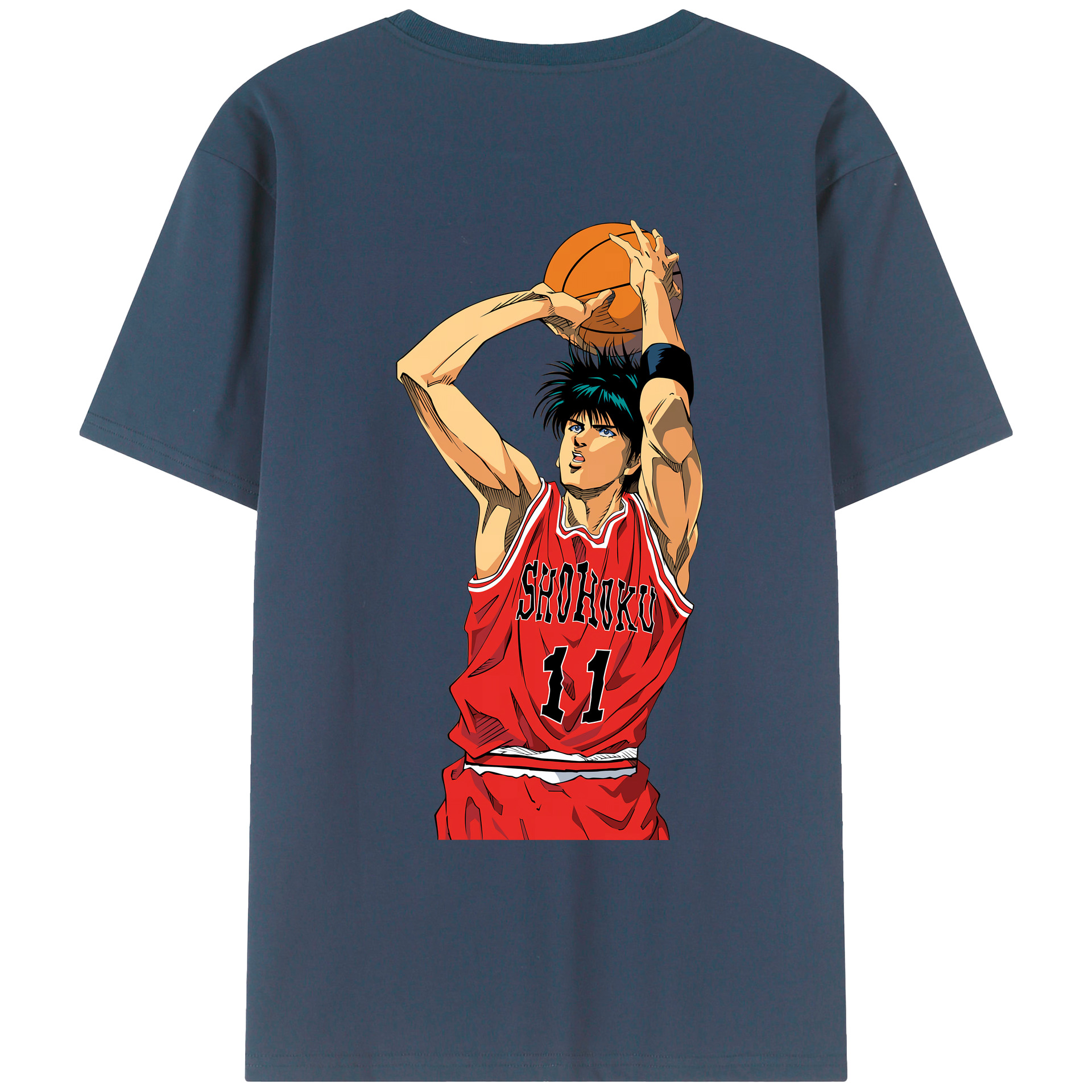 （画像用） SLAM DUNK／スラムダンク 綿100％ メンズ半袖Tシャツ（バックプリント） 通気性