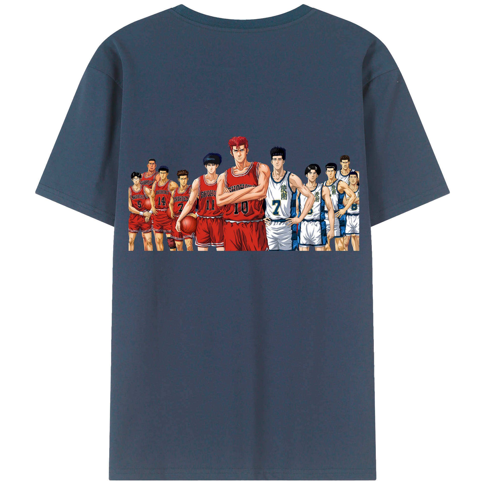 （画像用） SLAM DUNK／スラムダンク 綿100％ メンズ半袖Tシャツ（バックプリント） 通気性