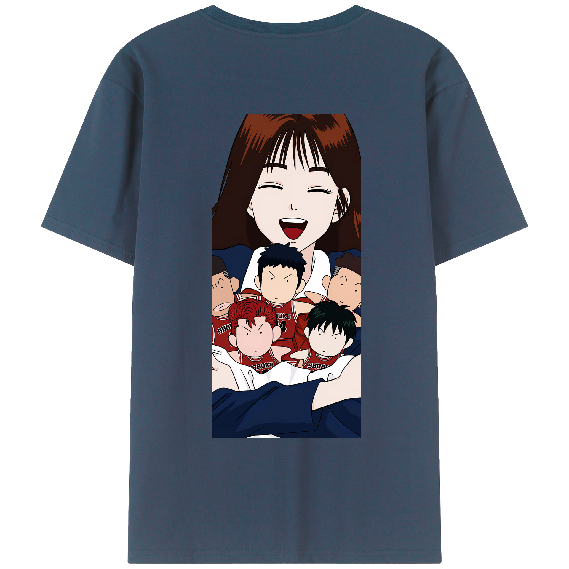 （画像用） SLAM DUNK／スラムダンク 綿100％ メンズ半袖Tシャツ（バックプリント） 通気性