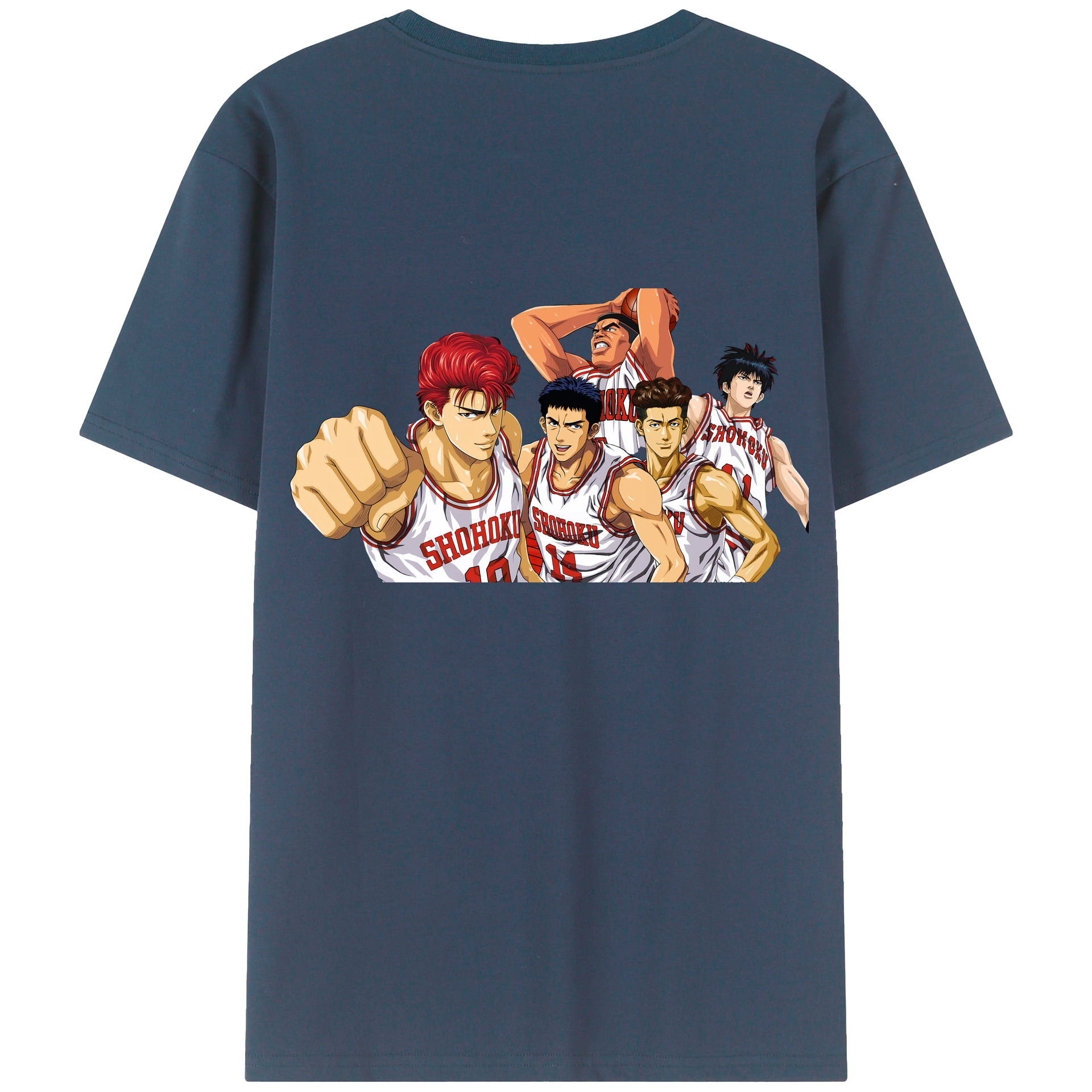 （画像用） SLAM DUNK／スラムダンク 綿100％ メンズ半袖Tシャツ（バックプリント） 通気性