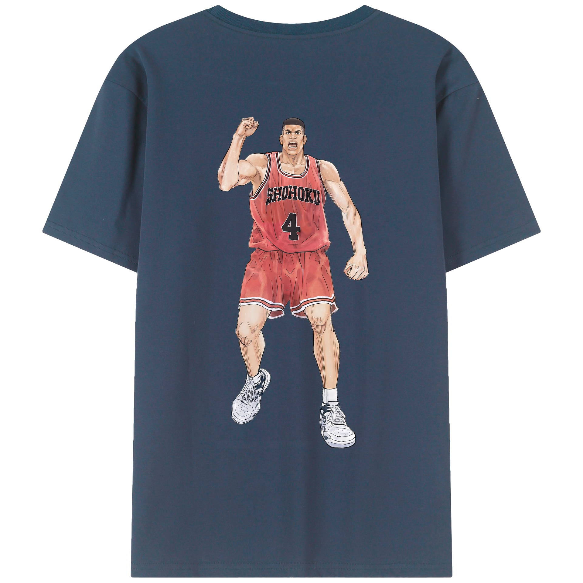 （画像用） SLAM DUNK／スラムダンク 綿100％ メンズ半袖Tシャツ（バックプリント） 通気性
