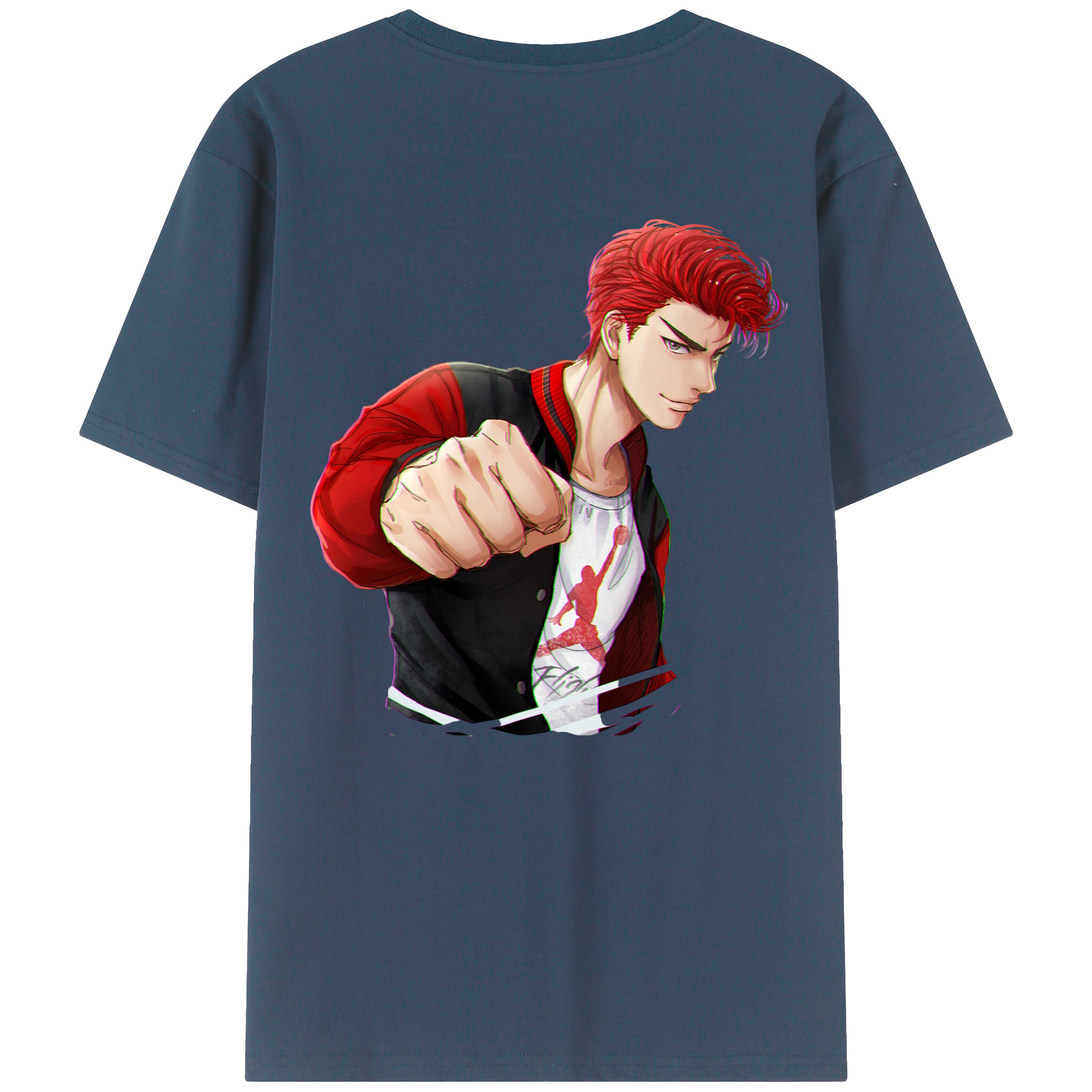 （画像用） SLAM DUNK／スラムダンク 綿100％ メンズ半袖Tシャツ（バックプリント） 通気性