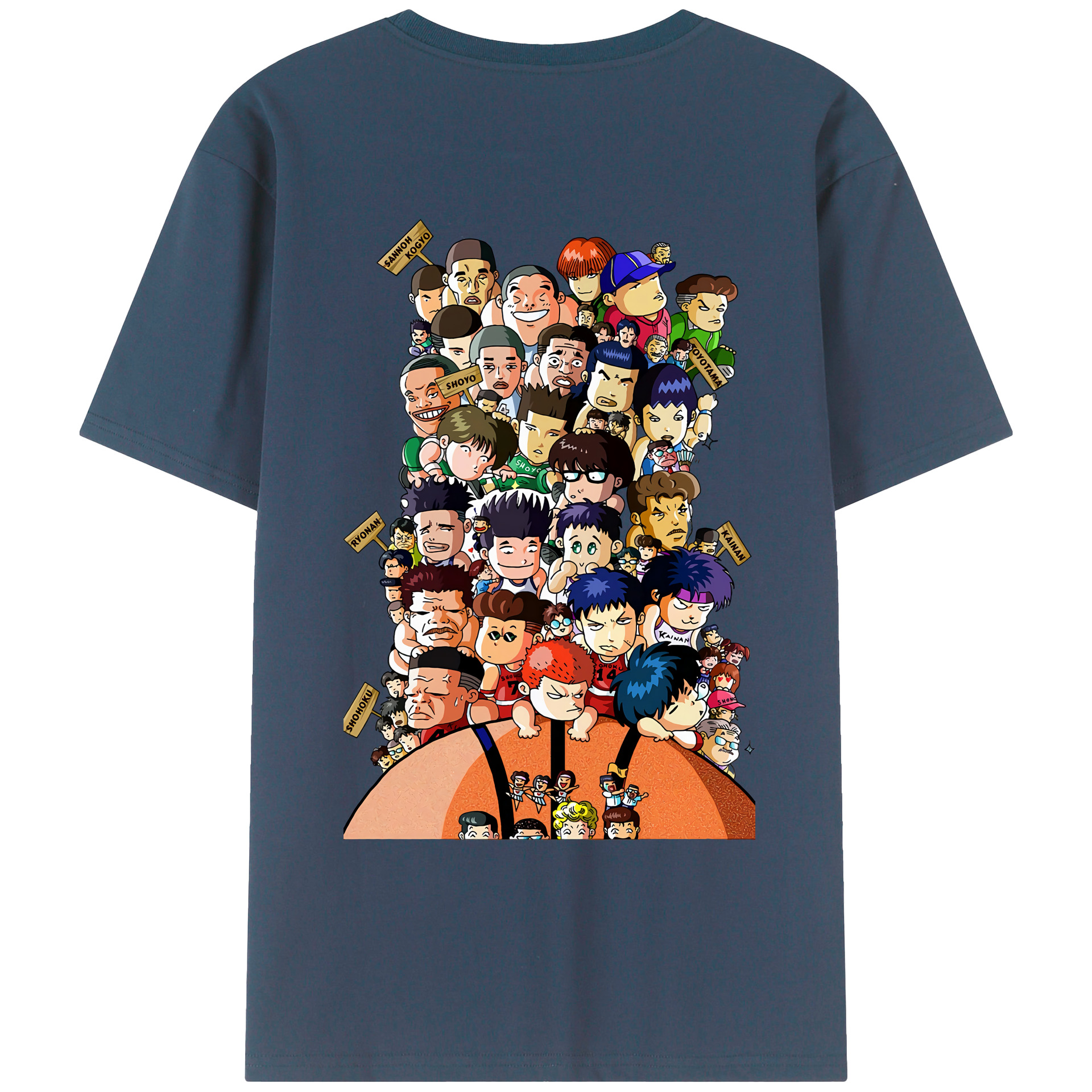 （画像用） SLAM DUNK／スラムダンク 綿100％ メンズ半袖Tシャツ（バックプリント） 通気性