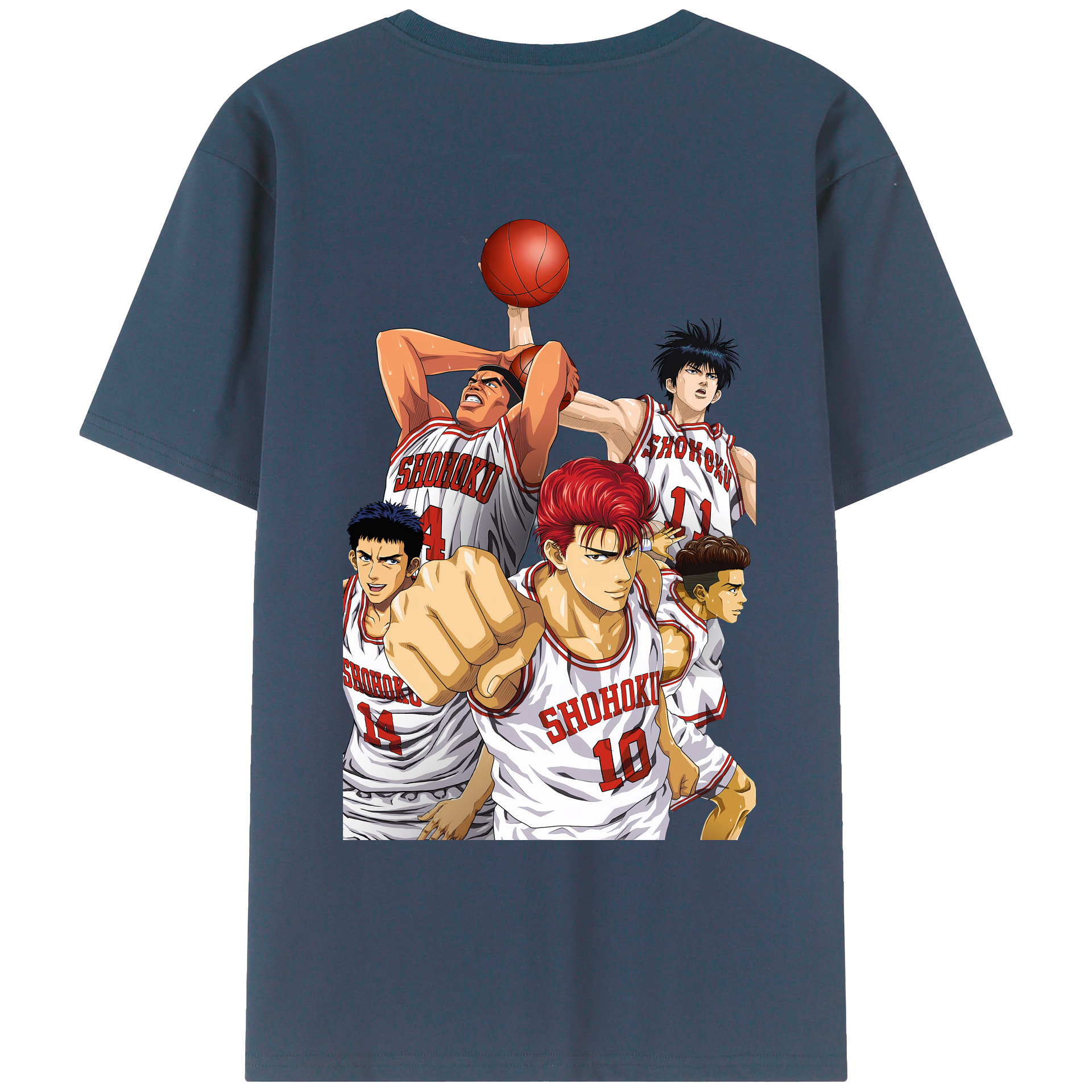（画像用） SLAM DUNK／スラムダンク 綿100％ メンズ半袖Tシャツ（バックプリント） 通気性