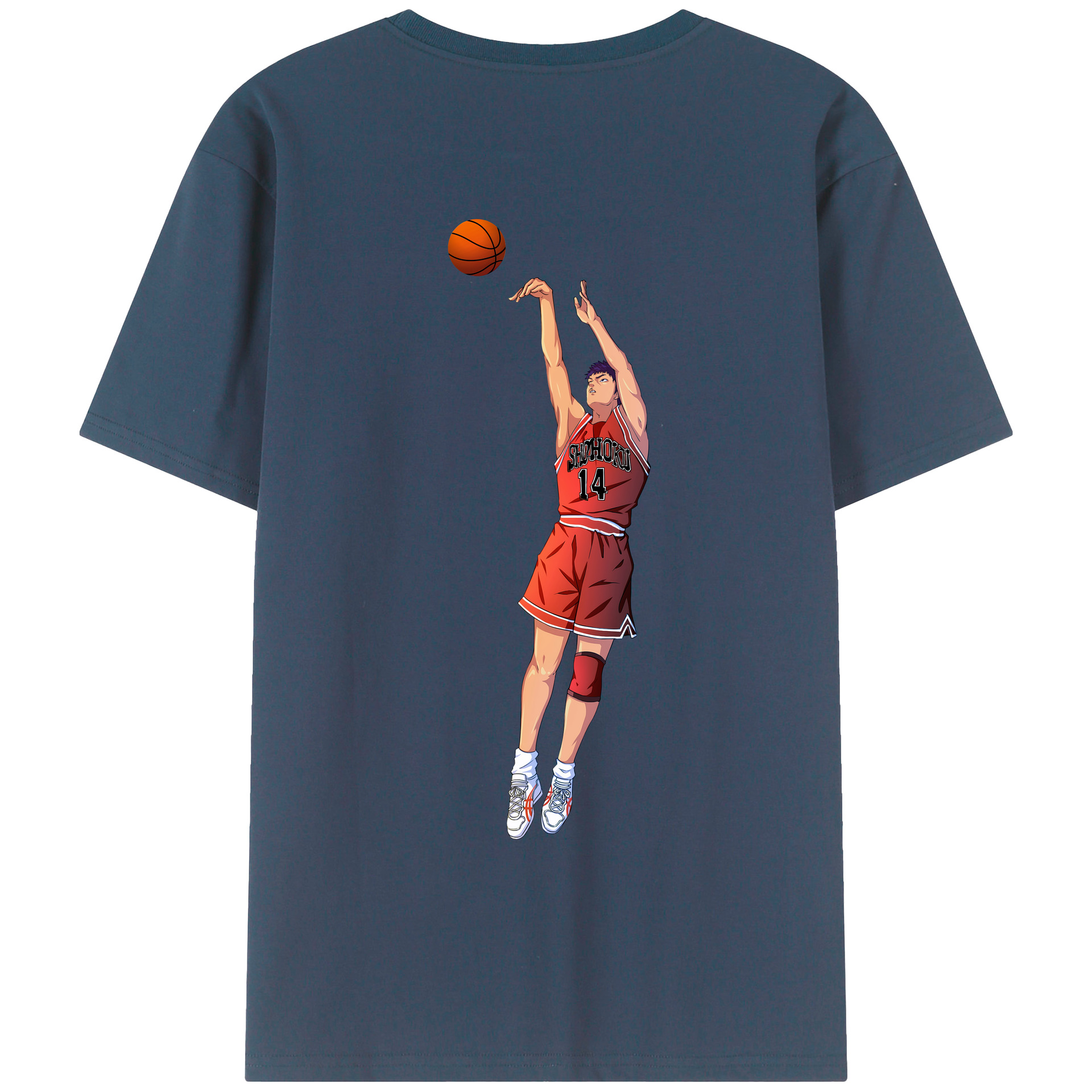 （画像用） SLAM DUNK／スラムダンク 綿100％ メンズ半袖Tシャツ（バックプリント） 通気性