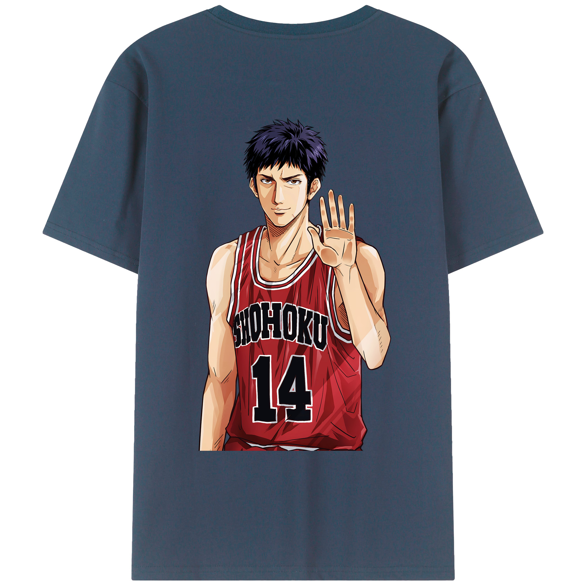 （画像用） SLAM DUNK／スラムダンク 綿100％ メンズ半袖Tシャツ（バックプリント） 通気性