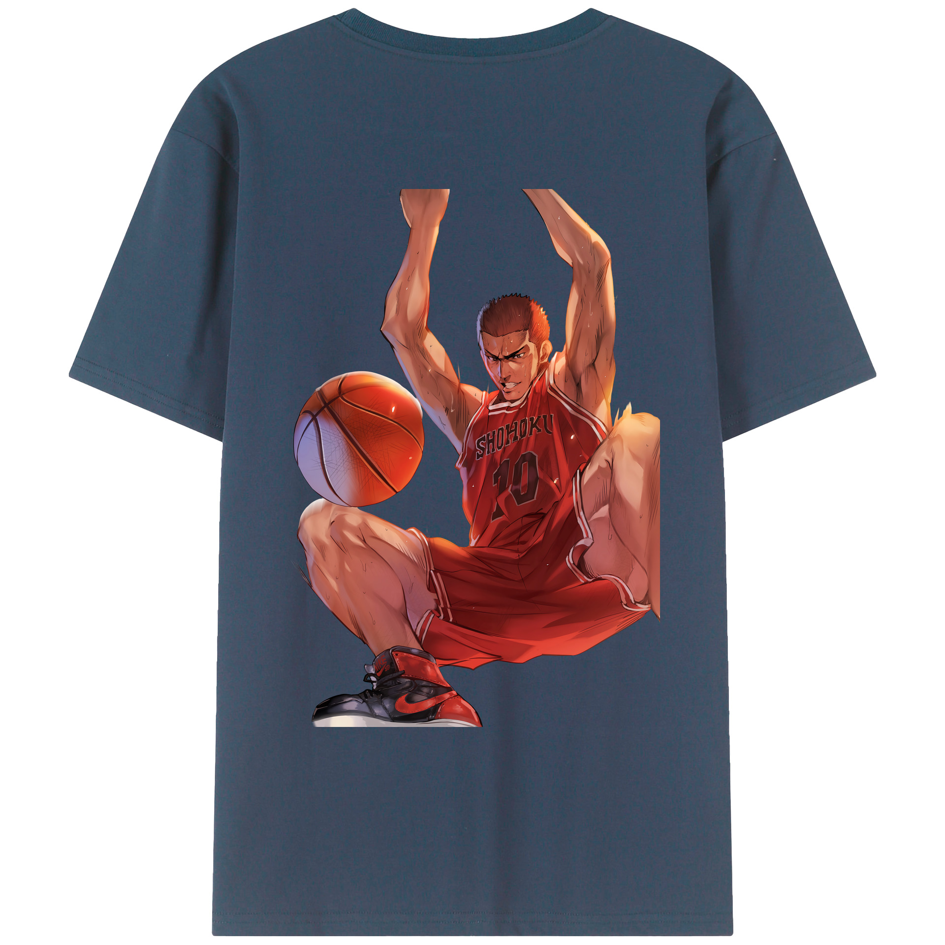 （画像用） SLAM DUNK／スラムダンク 綿100％ メンズ半袖Tシャツ（バックプリント） 通気性