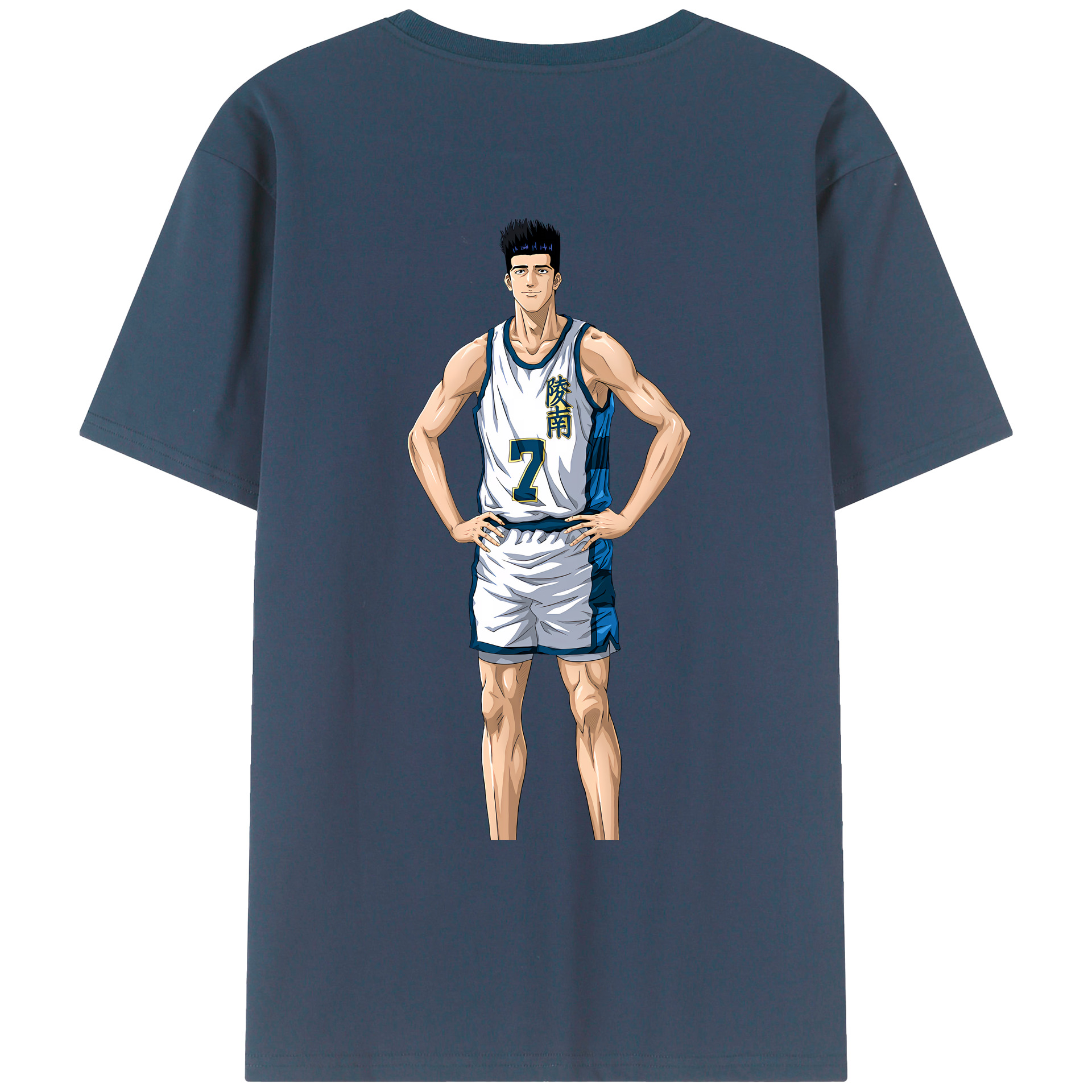 （画像用） SLAM DUNK／スラムダンク 綿100％ メンズ半袖Tシャツ（バックプリント） 通気性