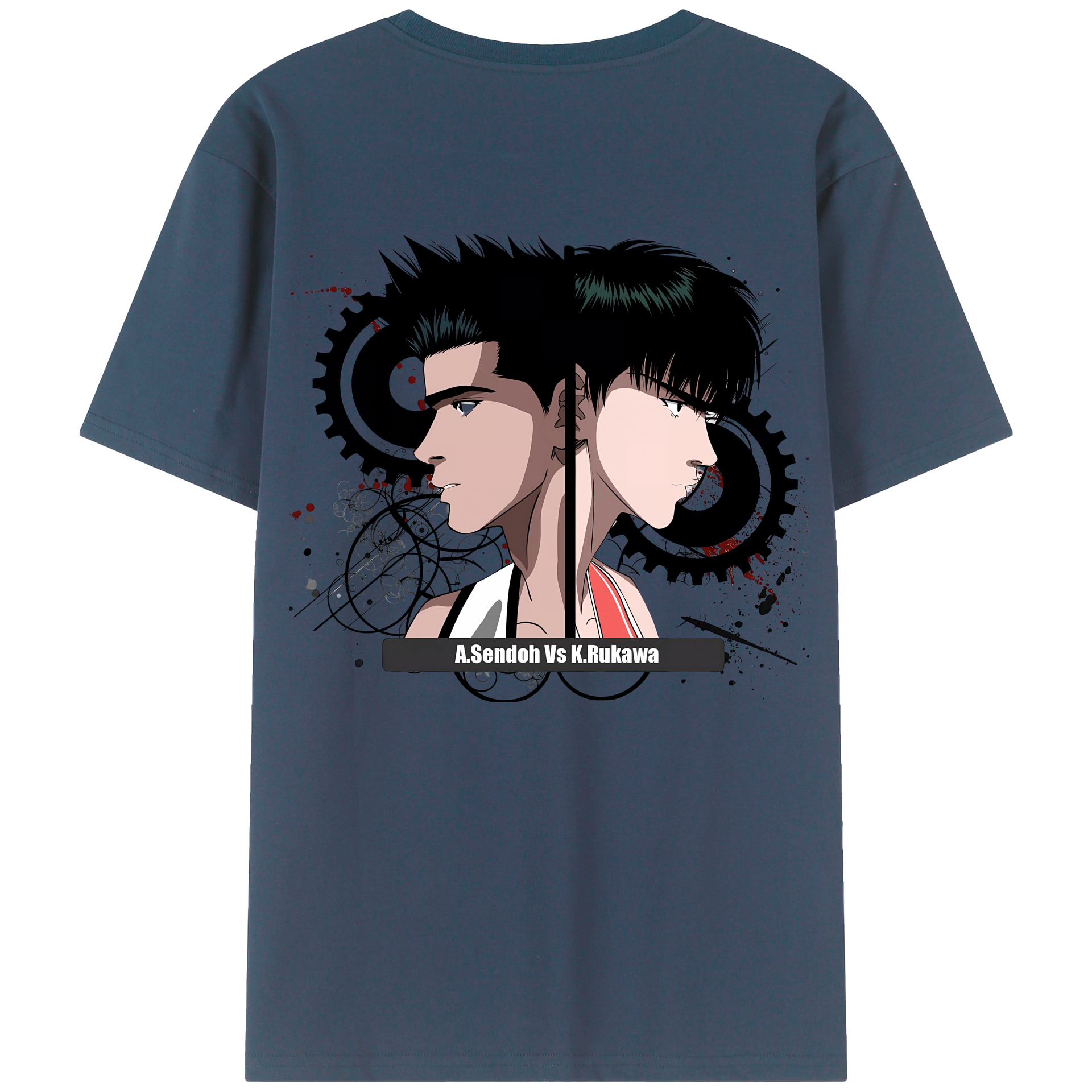 （画像用） SLAM DUNK／スラムダンク 綿100％ メンズ半袖Tシャツ（バックプリント） 通気性