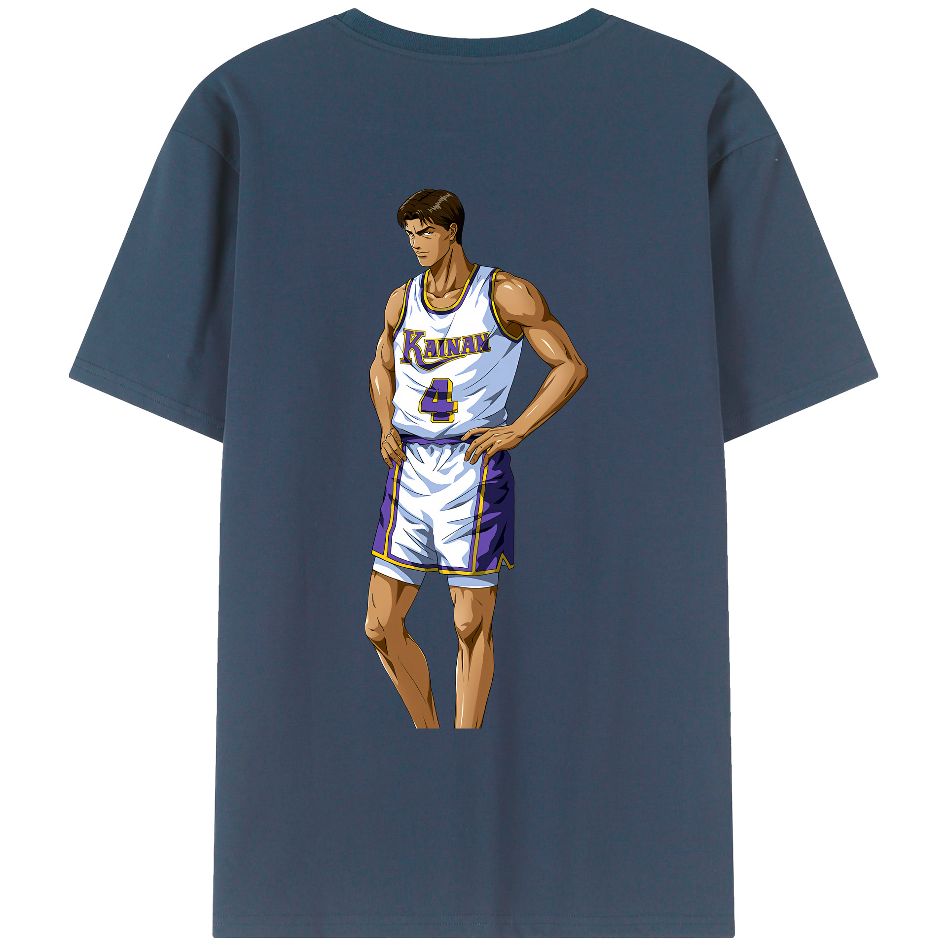 （画像用） SLAM DUNK／スラムダンク 綿100％ メンズ半袖Tシャツ（バックプリント） 通気性