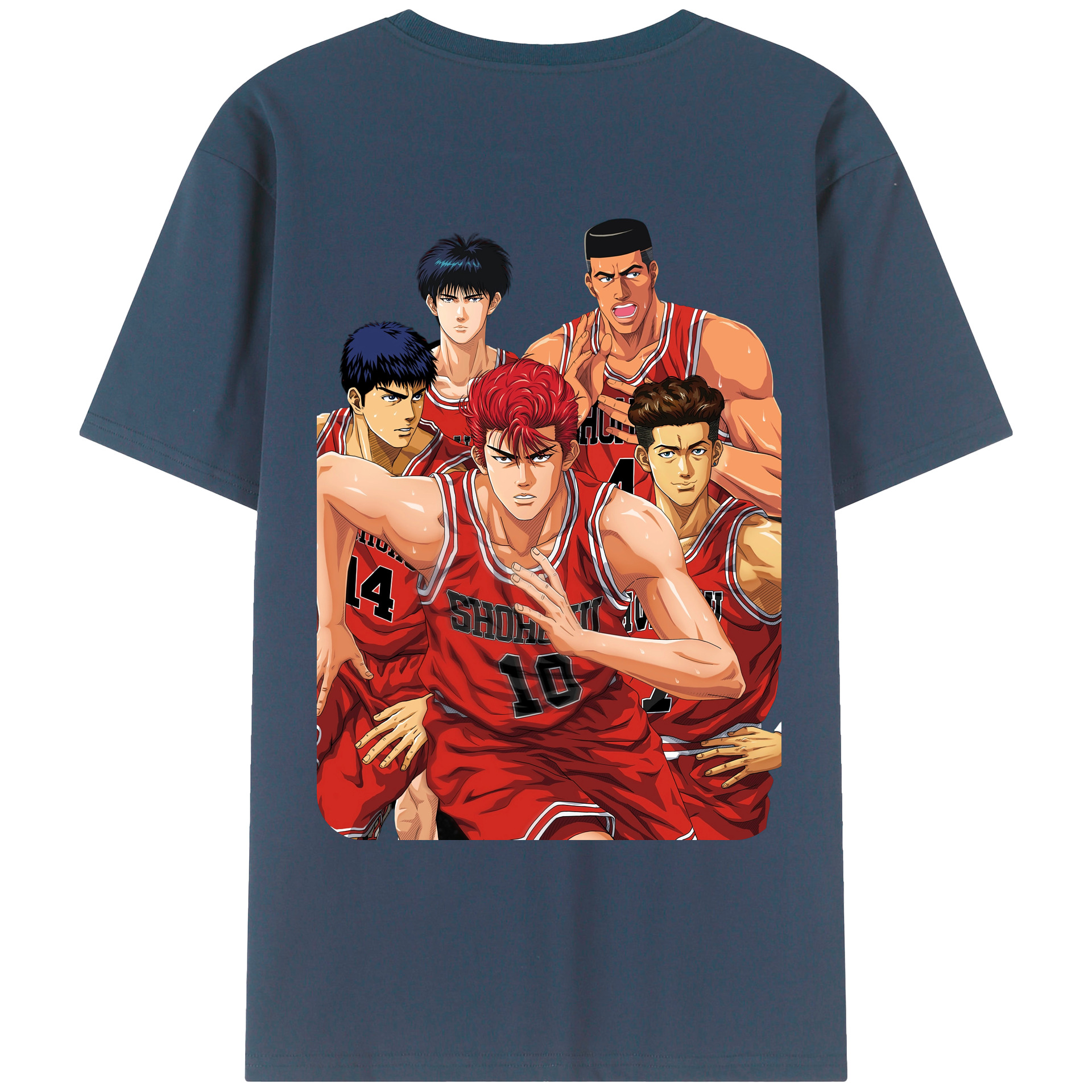 （画像用） SLAM DUNK／スラムダンク 綿100％ メンズ半袖Tシャツ（バックプリント） 通気性