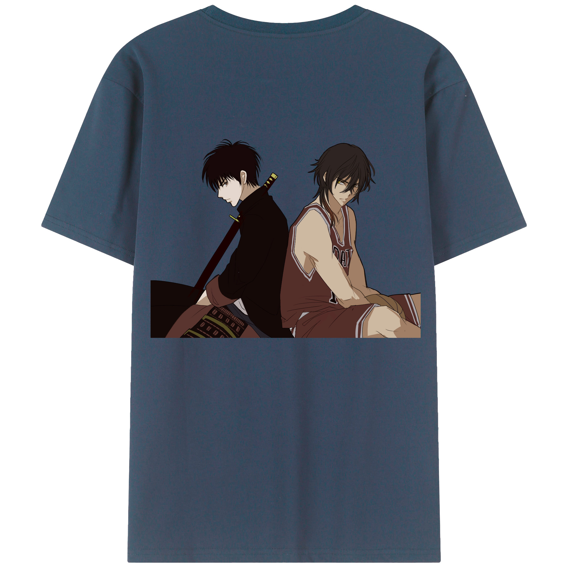 （画像用） SLAM DUNK／スラムダンク 綿100％ メンズ半袖Tシャツ（バックプリント） 通気性