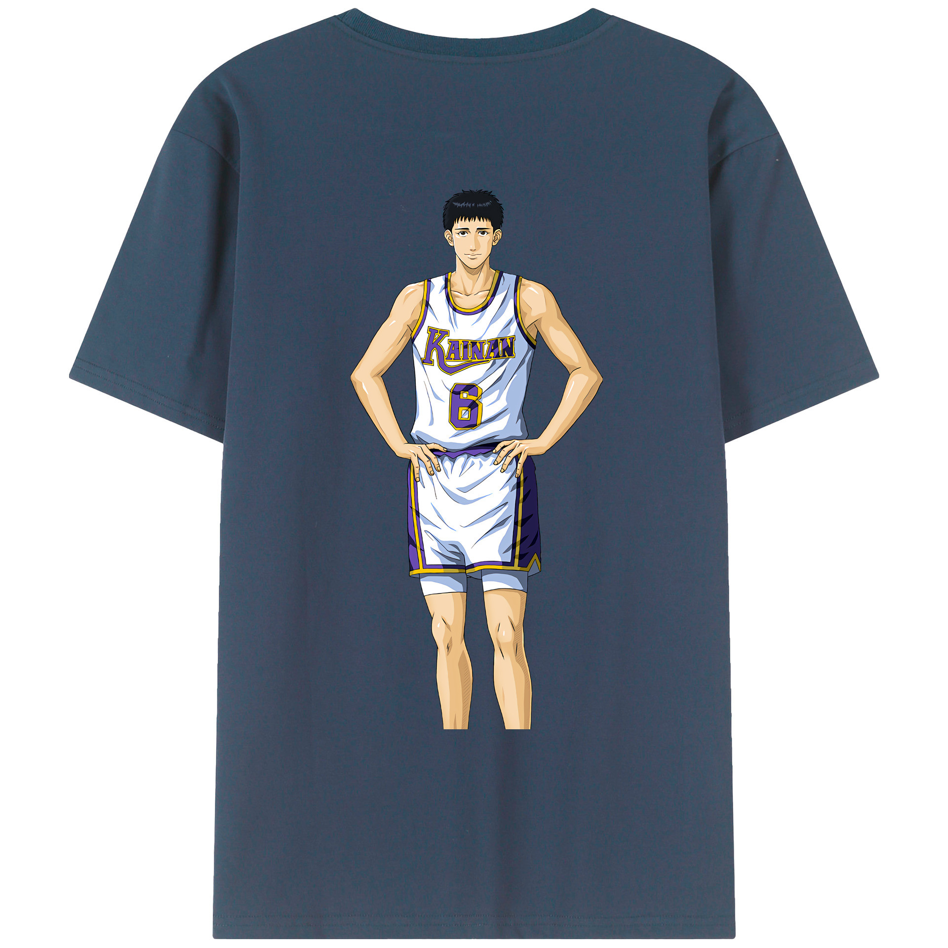 （画像用） SLAM DUNK／スラムダンク 綿100％ メンズ半袖Tシャツ（バックプリント） 通気性