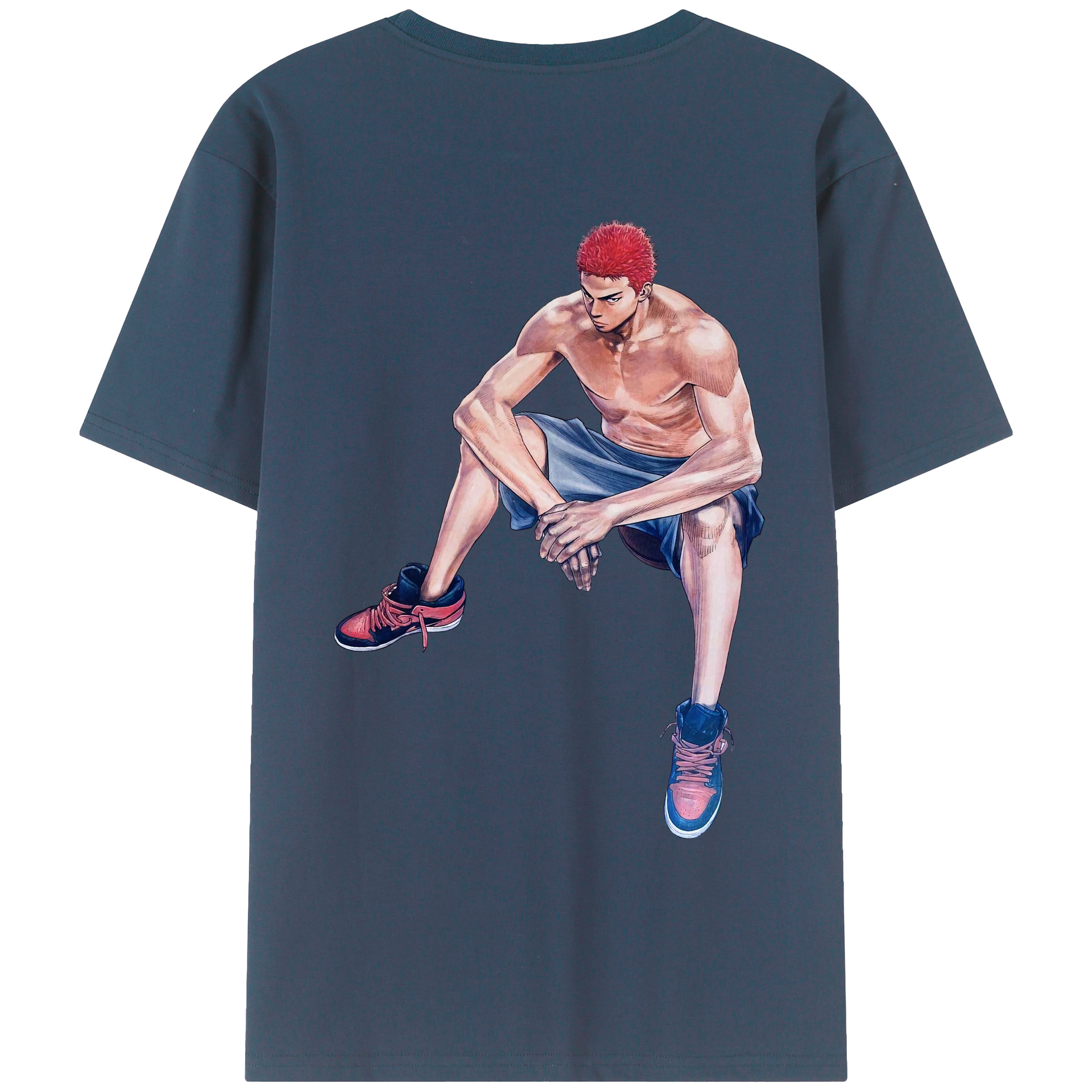（画像用） SLAM DUNK／スラムダンク 綿100％ メンズ半袖Tシャツ（バックプリント） 通気性