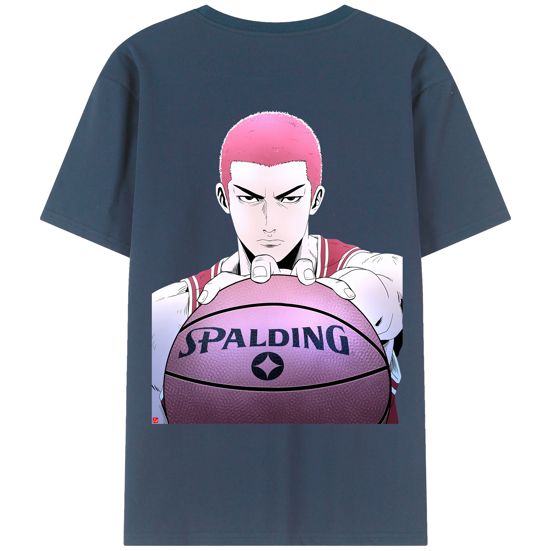 （画像用） SLAM DUNK／スラムダンク 綿100％ メンズ半袖Tシャツ（バックプリント） 通気性