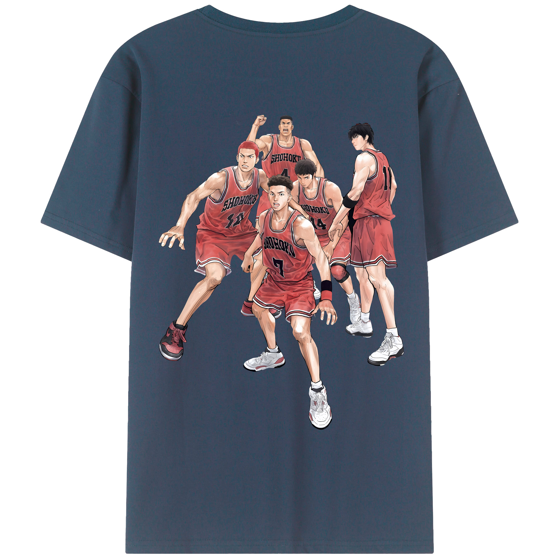 （画像用） SLAM DUNK／スラムダンク 綿100％ メンズ半袖Tシャツ（バックプリント） 通気性