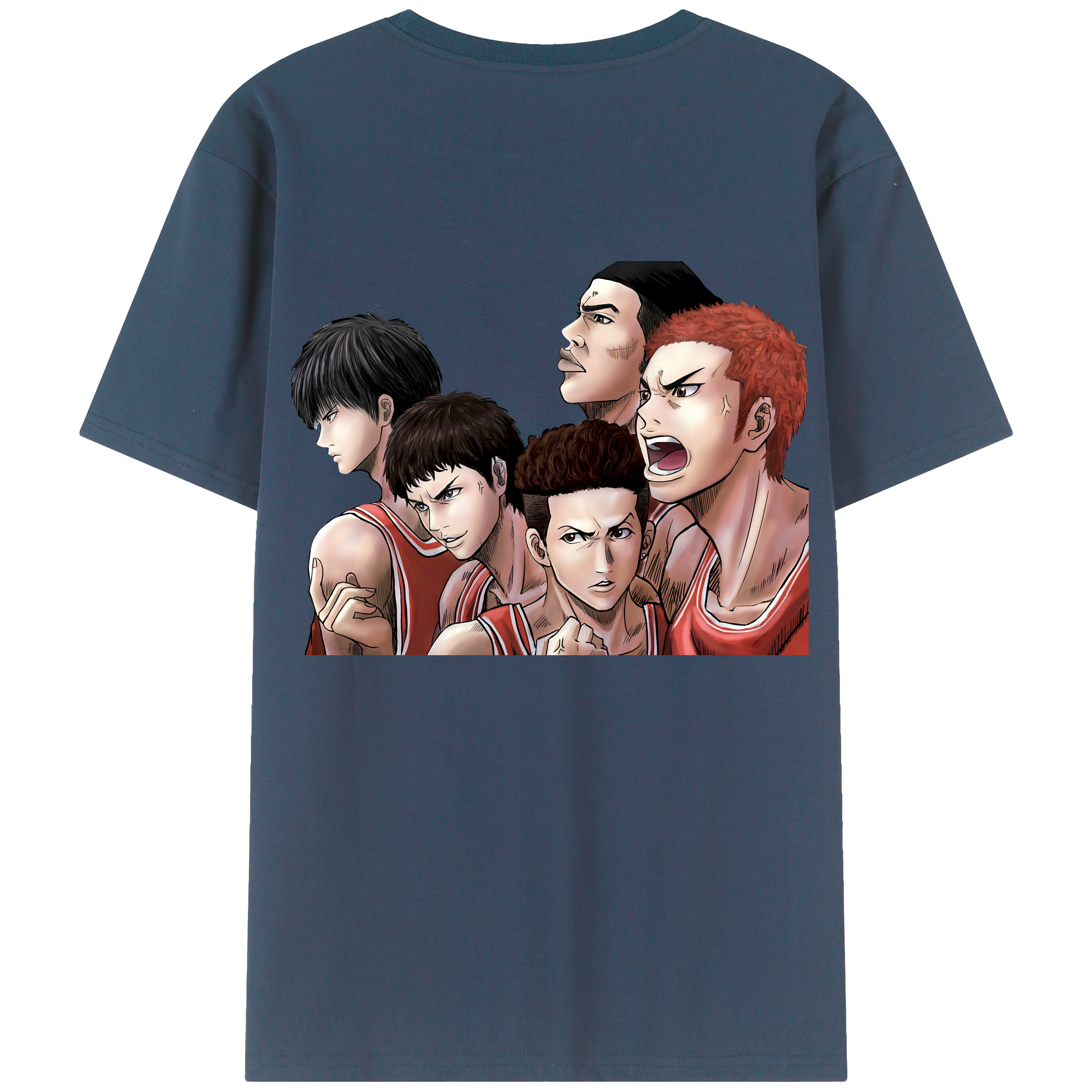 （画像用） SLAM DUNK／スラムダンク 綿100％ メンズ半袖Tシャツ（バックプリント） 通気性