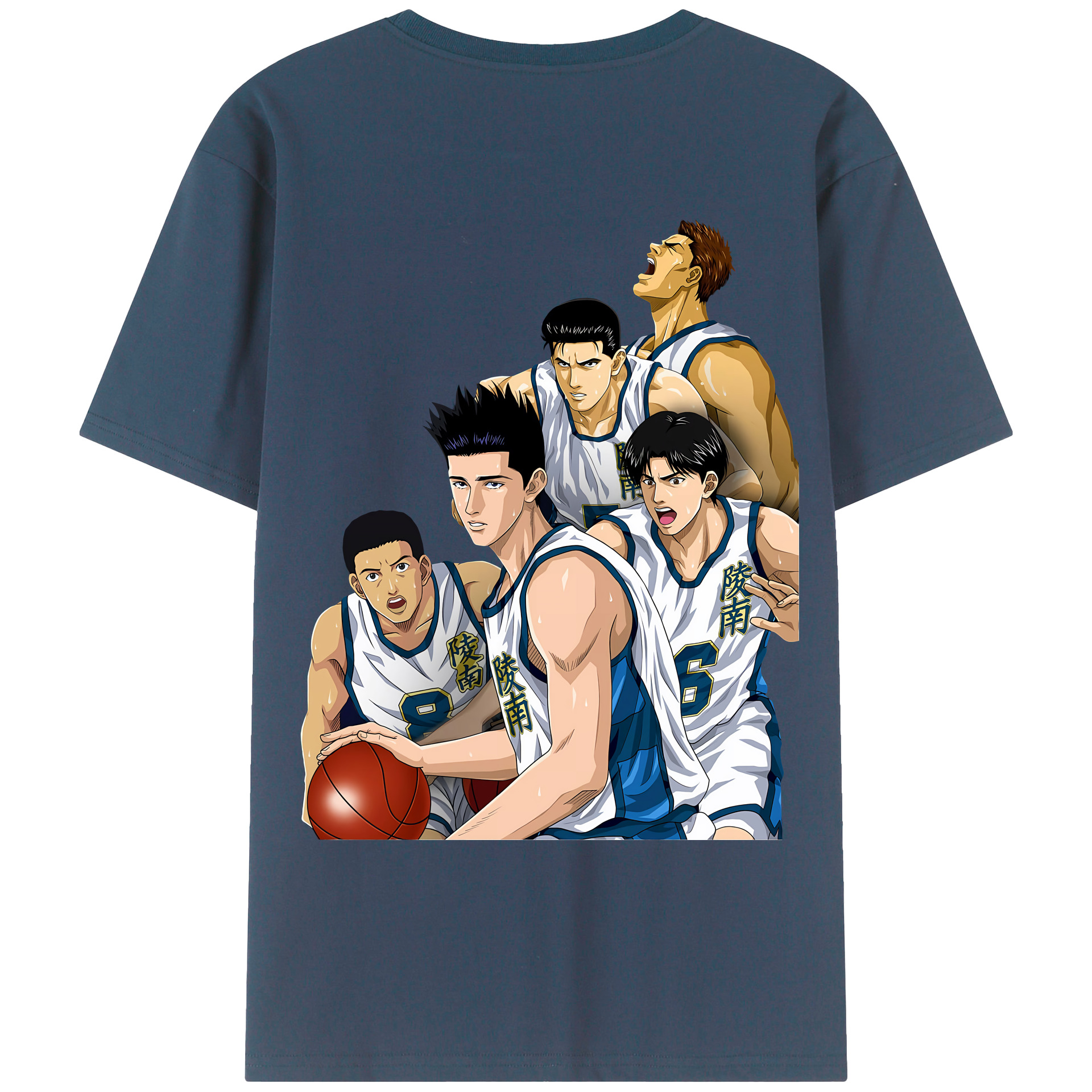 （画像用） SLAM DUNK／スラムダンク 綿100％ メンズ半袖Tシャツ（バックプリント） 通気性