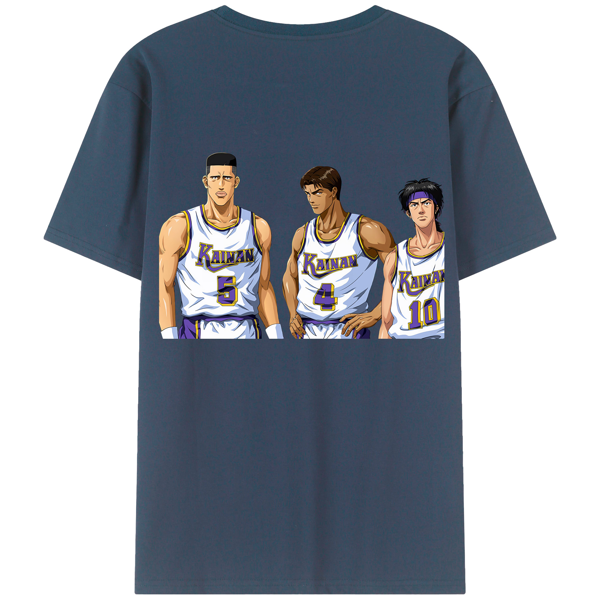 （画像用） SLAM DUNK／スラムダンク 綿100％ メンズ半袖Tシャツ（バックプリント） 通気性