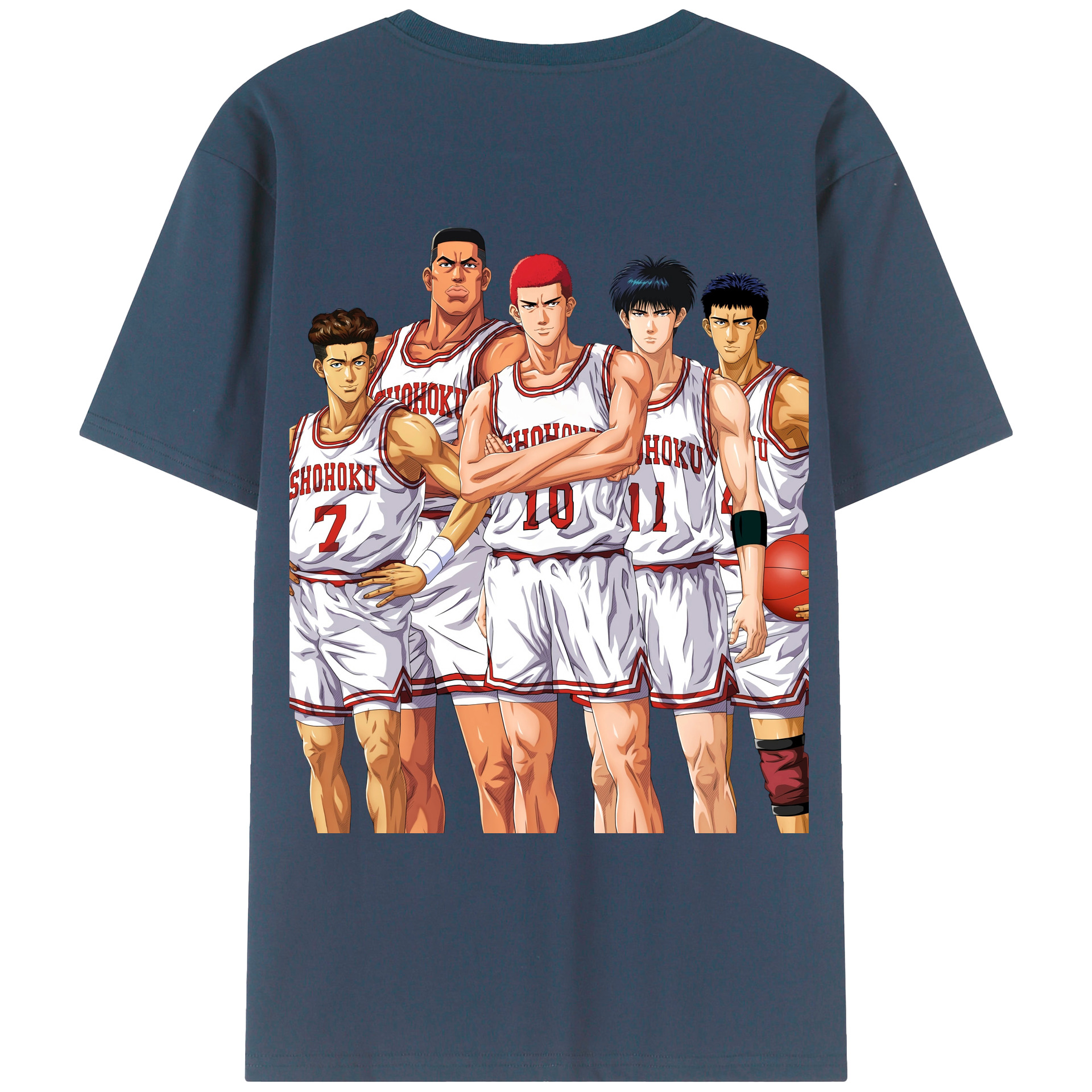 （画像用） SLAM DUNK／スラムダンク 綿100％ メンズ半袖Tシャツ（バックプリント） 通気性