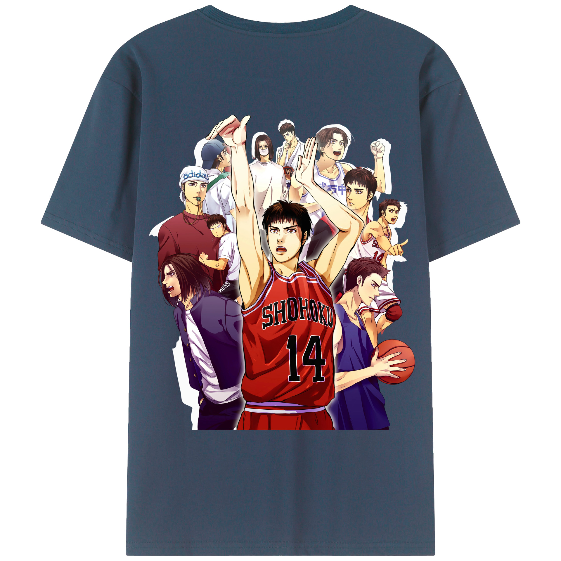（画像用） SLAM DUNK／スラムダンク 綿100％ メンズ半袖Tシャツ（バックプリント） 通気性