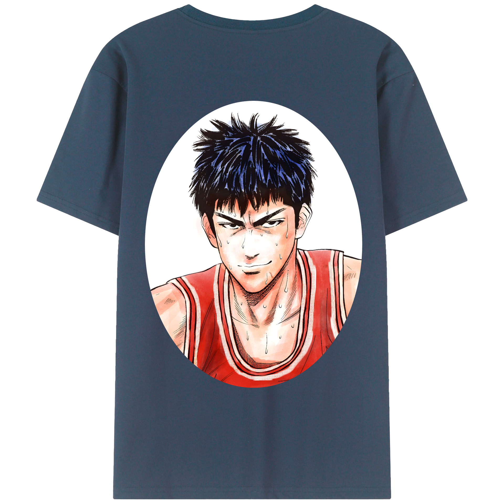 （画像用） SLAM DUNK／スラムダンク 綿100％ メンズ半袖Tシャツ（バックプリント） 通気性