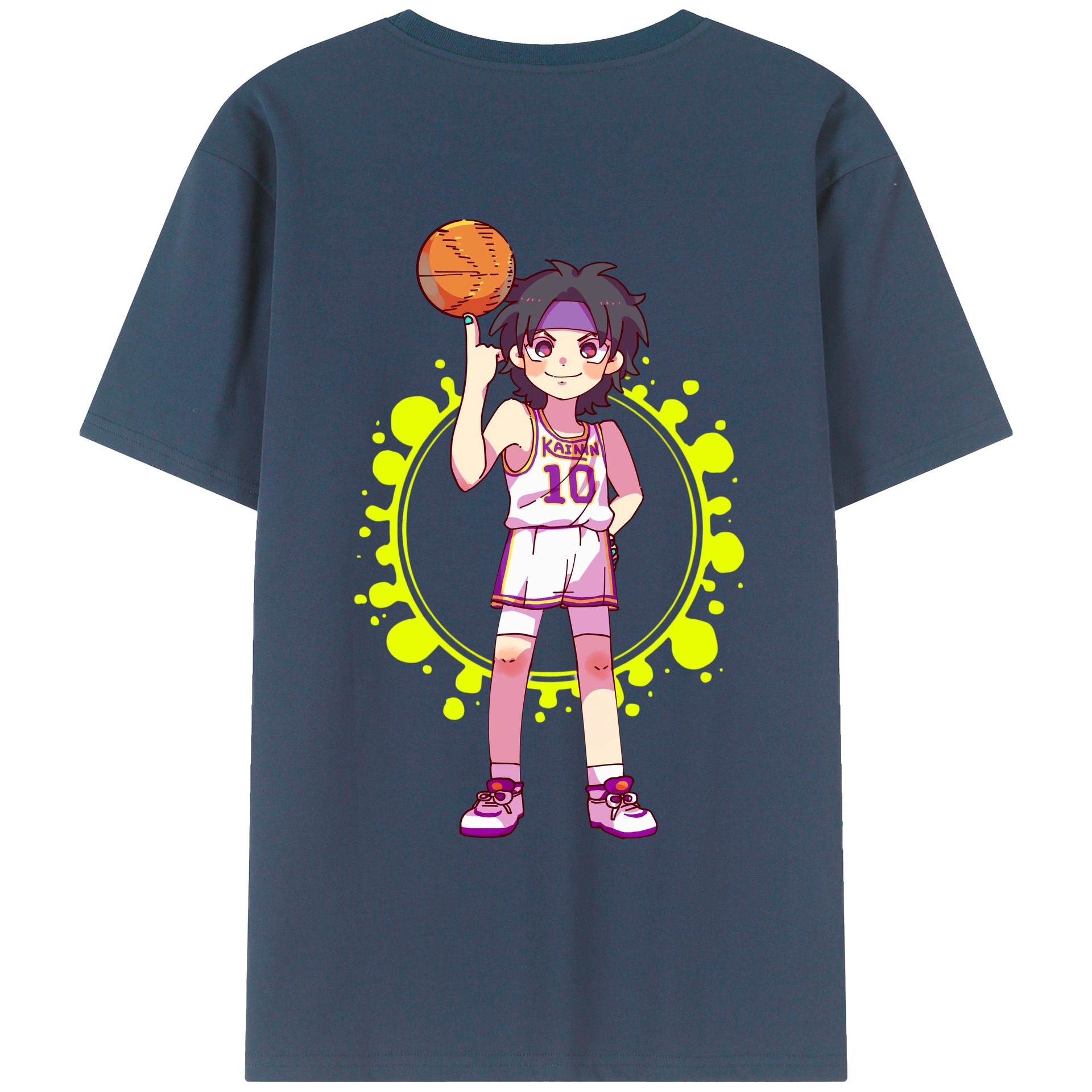 （画像用） SLAM DUNK／スラムダンク 綿100％ メンズ半袖Tシャツ（バックプリント） 通気性