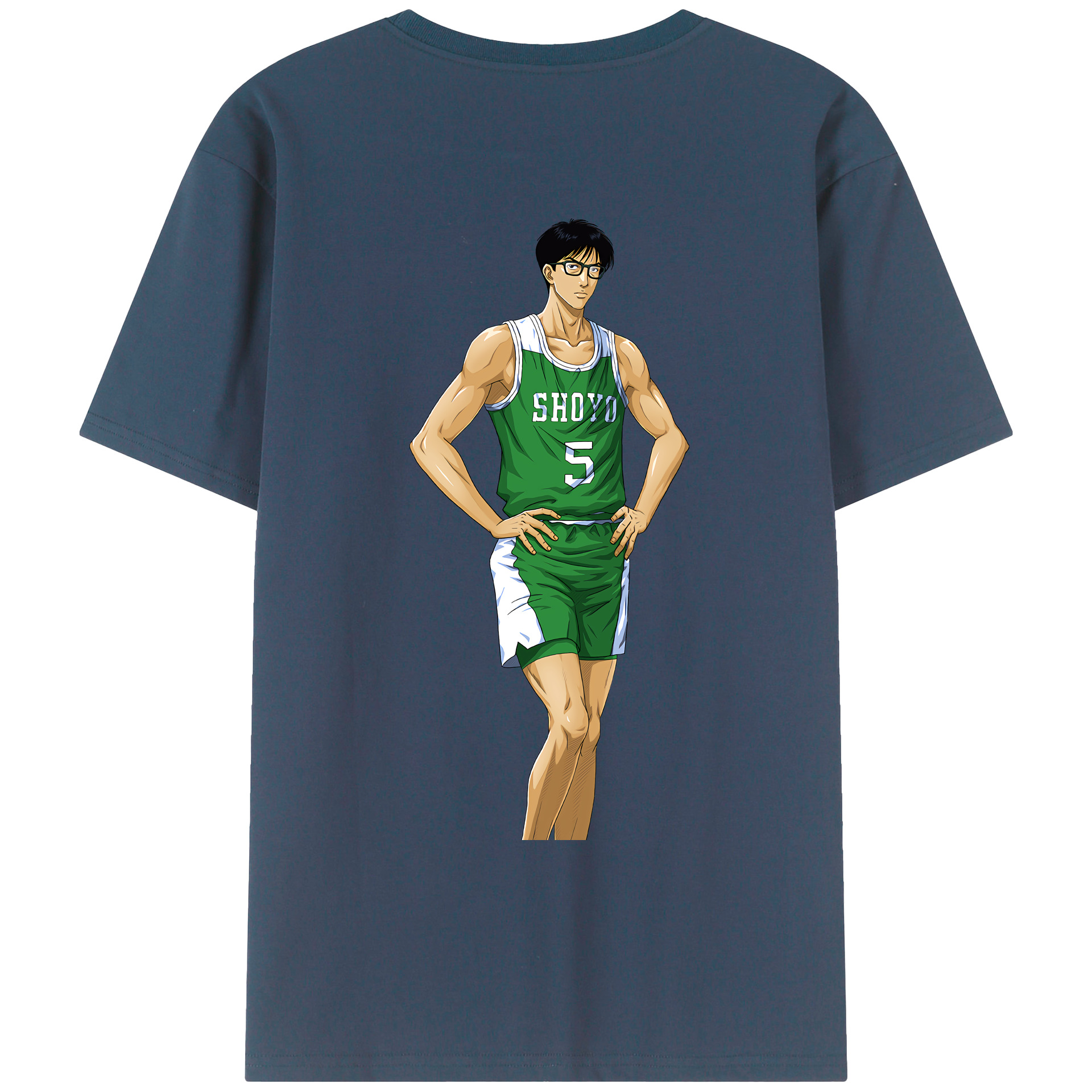 （画像用） SLAM DUNK／スラムダンク 綿100％ メンズ半袖Tシャツ（バックプリント） 通気性
