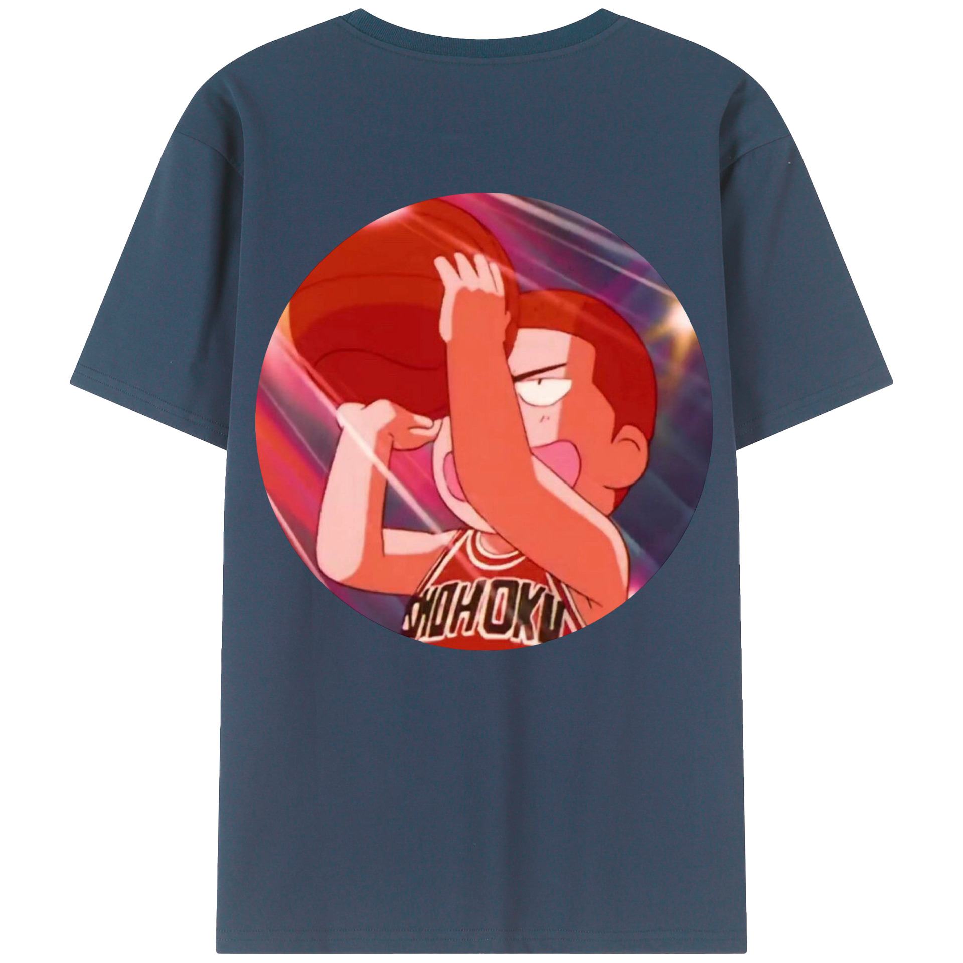 （画像用） SLAM DUNK／スラムダンク 綿100％ メンズ半袖Tシャツ（バックプリント） 通気性