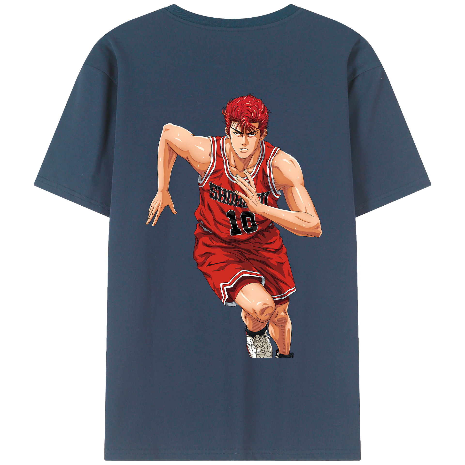 （画像用） SLAM DUNK／スラムダンク 綿100％ メンズ半袖Tシャツ（バックプリント） 通気性