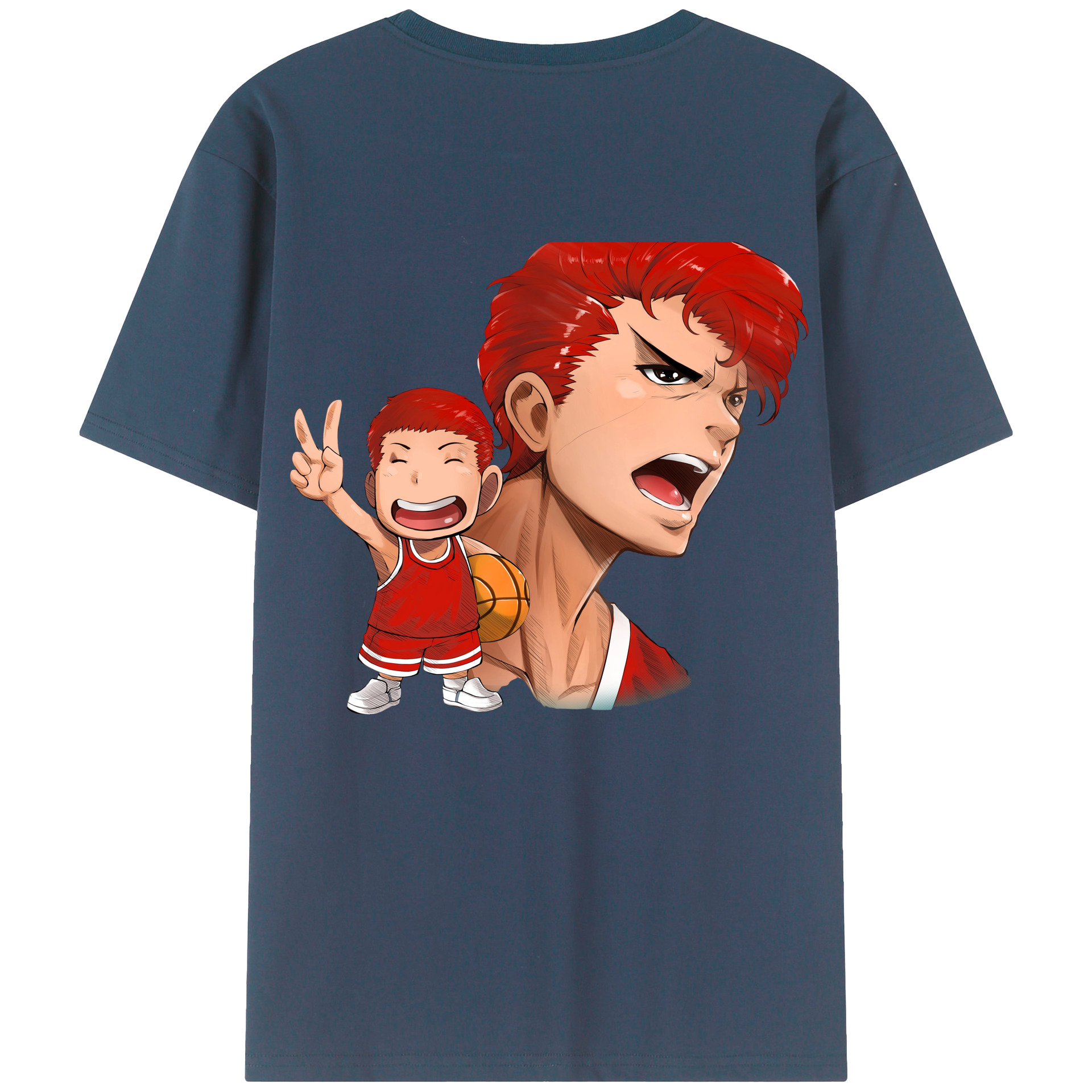 （画像用） SLAM DUNK／スラムダンク 綿100％ メンズ半袖Tシャツ（バックプリント） 通気性