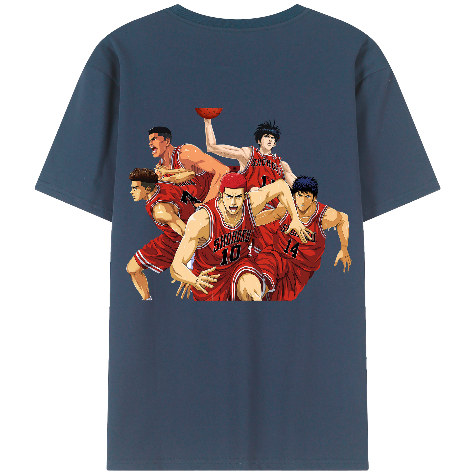 （画像用） SLAM DUNK／スラムダンク 綿100％ メンズ半袖Tシャツ（バックプリント） 通気性