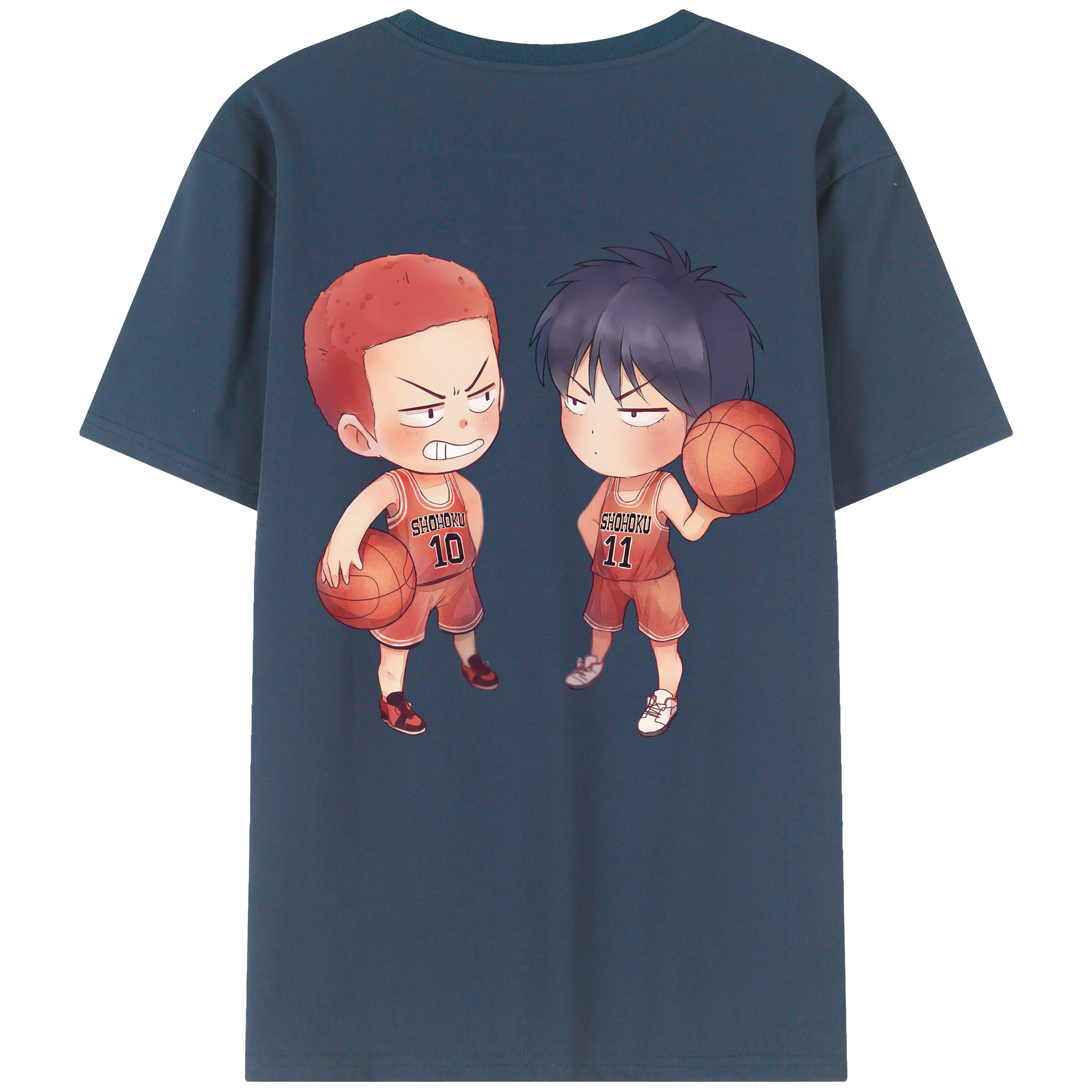 （画像用） SLAM DUNK／スラムダンク 綿100％ メンズ半袖Tシャツ（バックプリント） 通気性