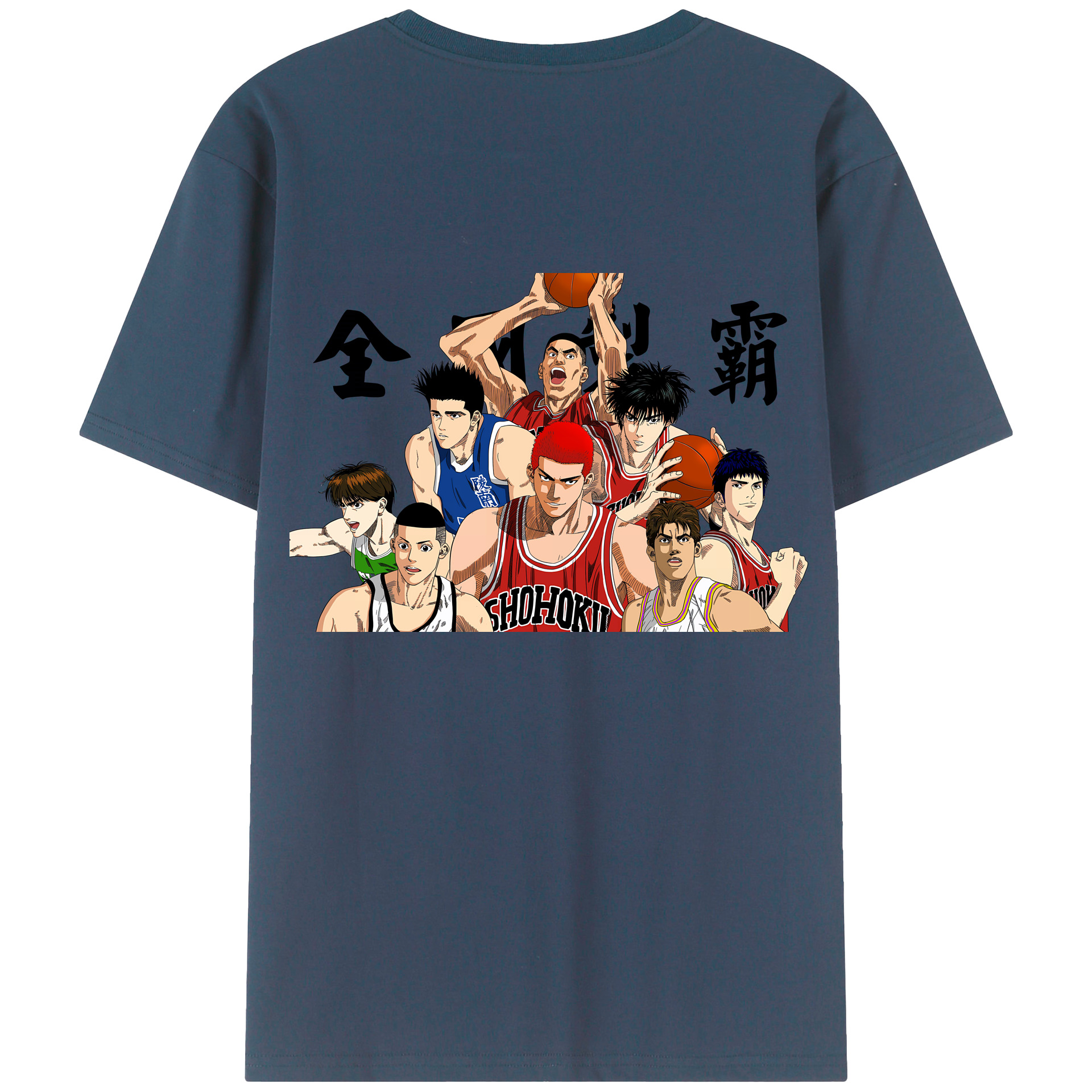 （画像用） SLAM DUNK／スラムダンク 綿100％ メンズ半袖Tシャツ（バックプリント） 通気性