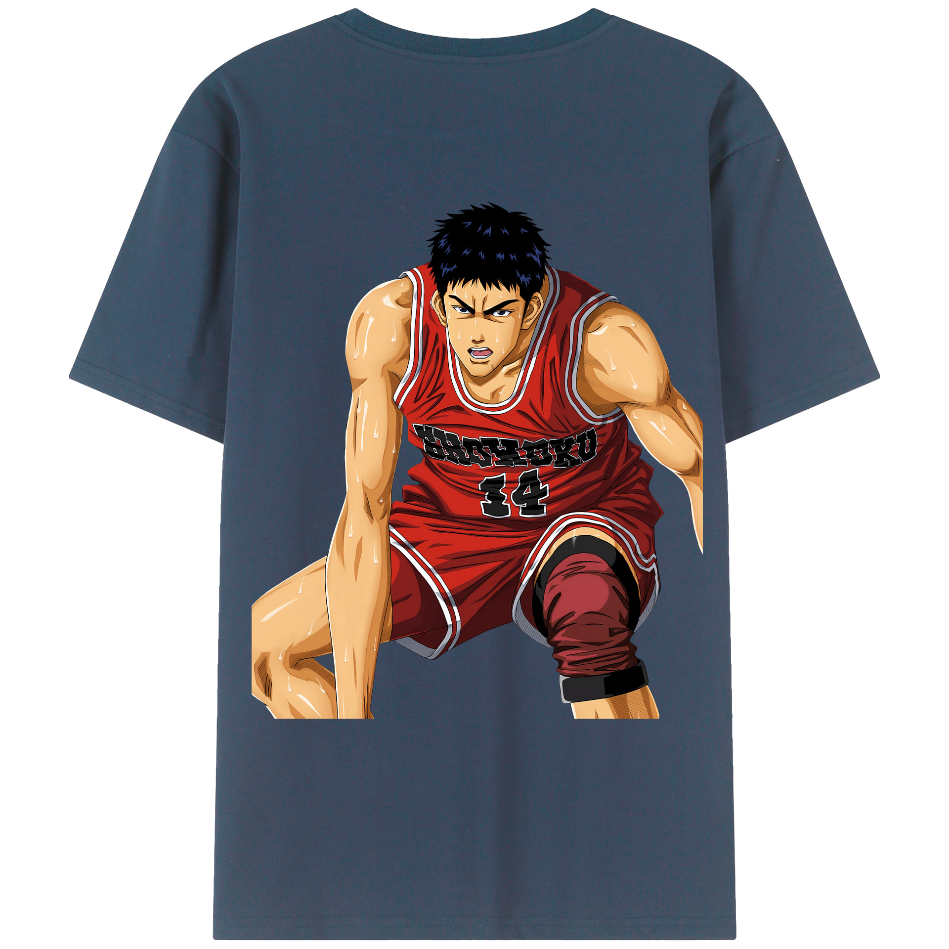 （画像用） SLAM DUNK／スラムダンク 綿100％ メンズ半袖Tシャツ（バックプリント） 通気性