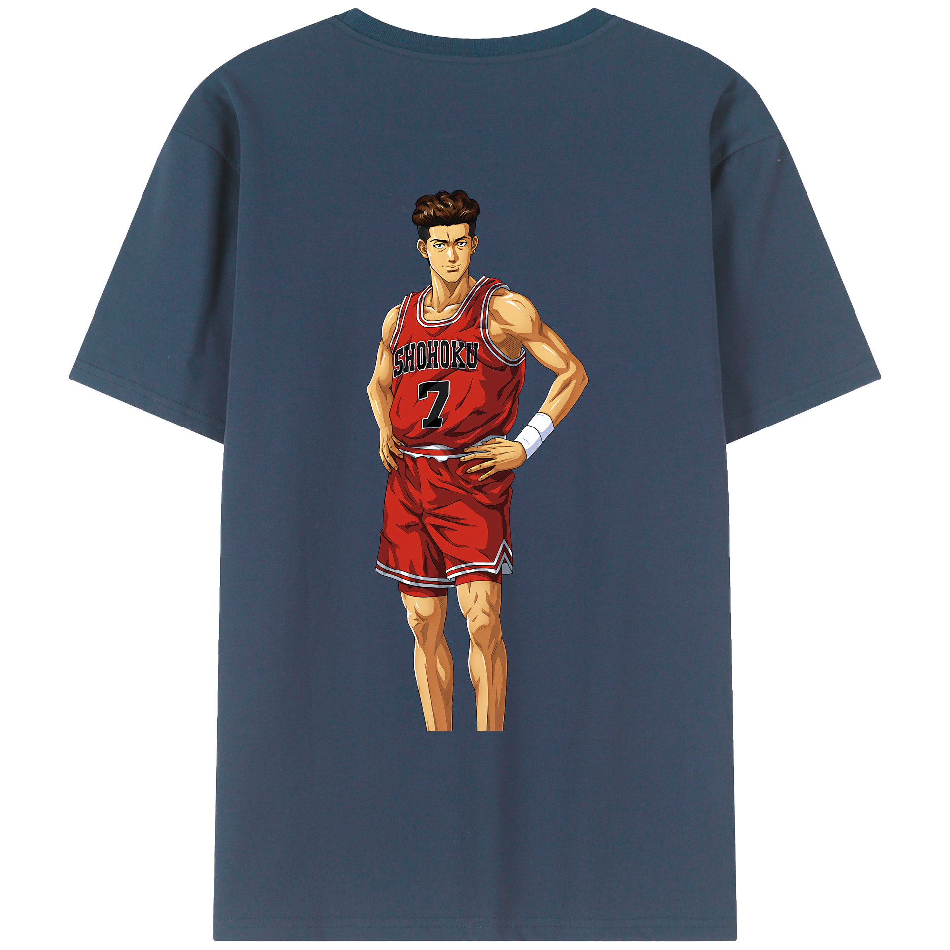 （画像用） SLAM DUNK／スラムダンク 綿100％ メンズ半袖Tシャツ（バックプリント） 通気性