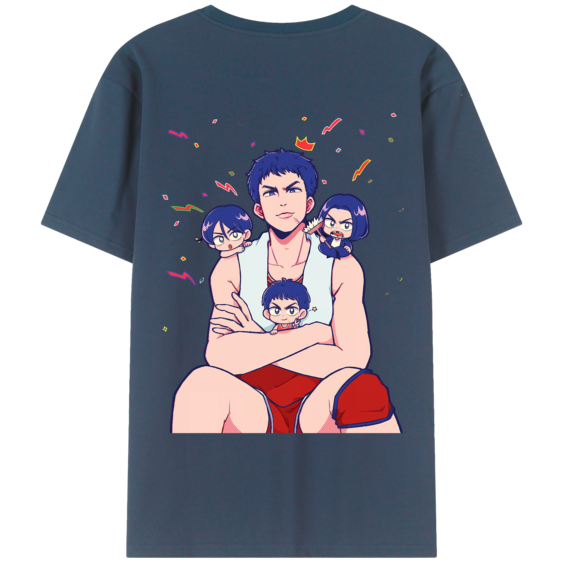 （画像用） SLAM DUNK／スラムダンク 綿100％ メンズ半袖Tシャツ（バックプリント） 通気性