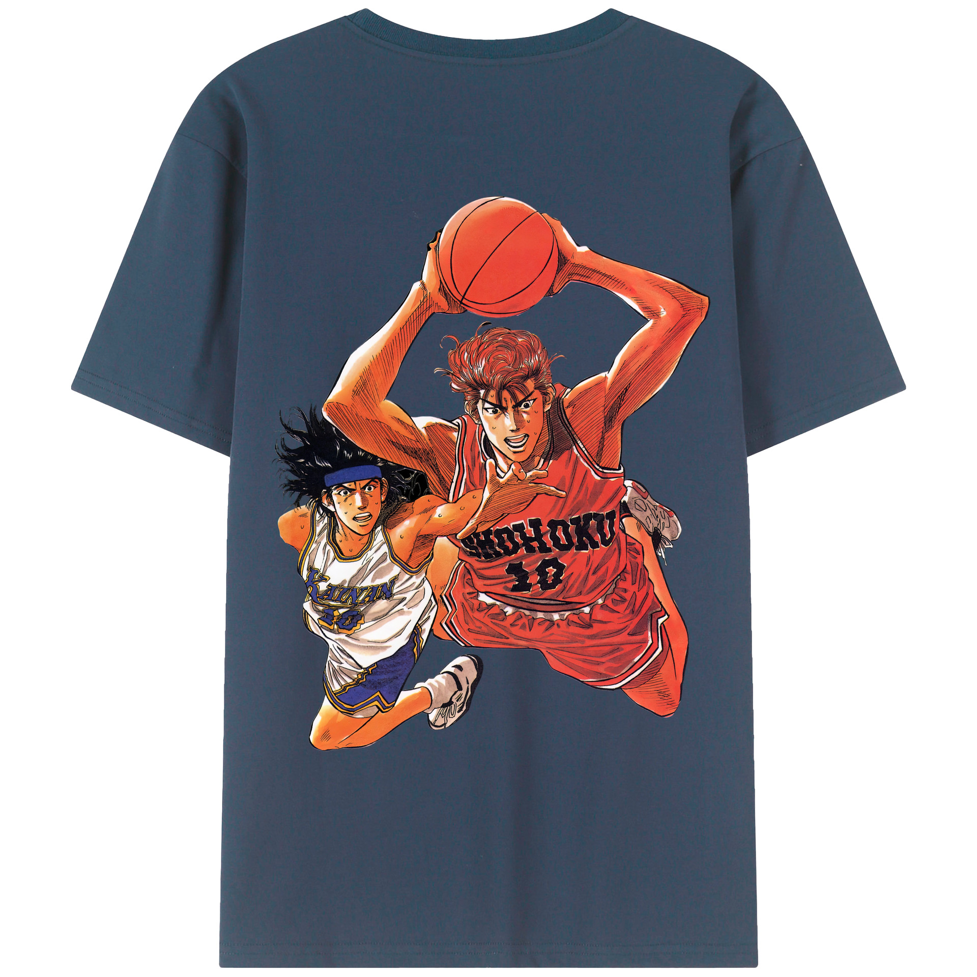 （画像用） SLAM DUNK／スラムダンク 綿100％ メンズ半袖Tシャツ（バックプリント） 通気性