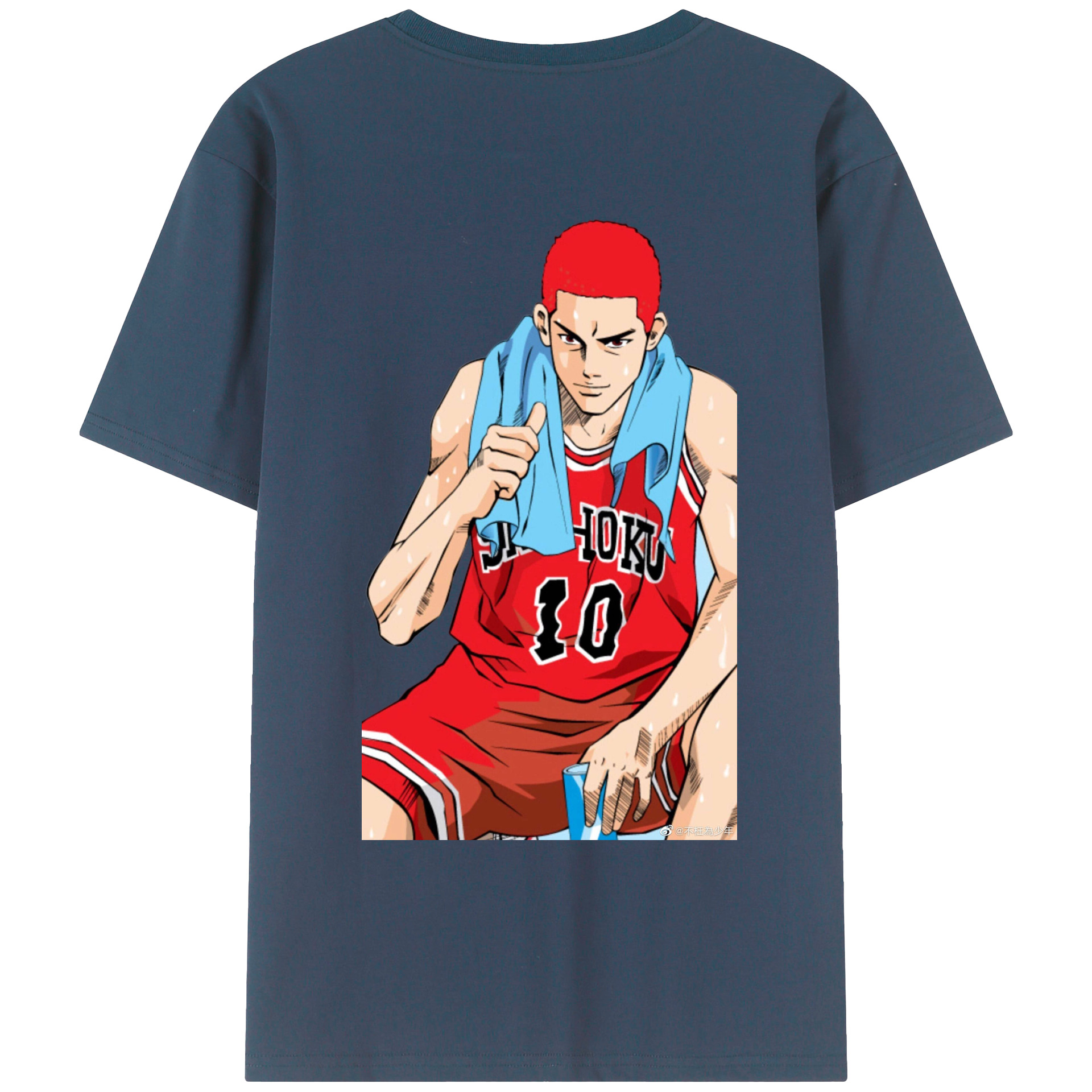 （画像用） SLAM DUNK／スラムダンク 綿100％ メンズ半袖Tシャツ（バックプリント） 通気性