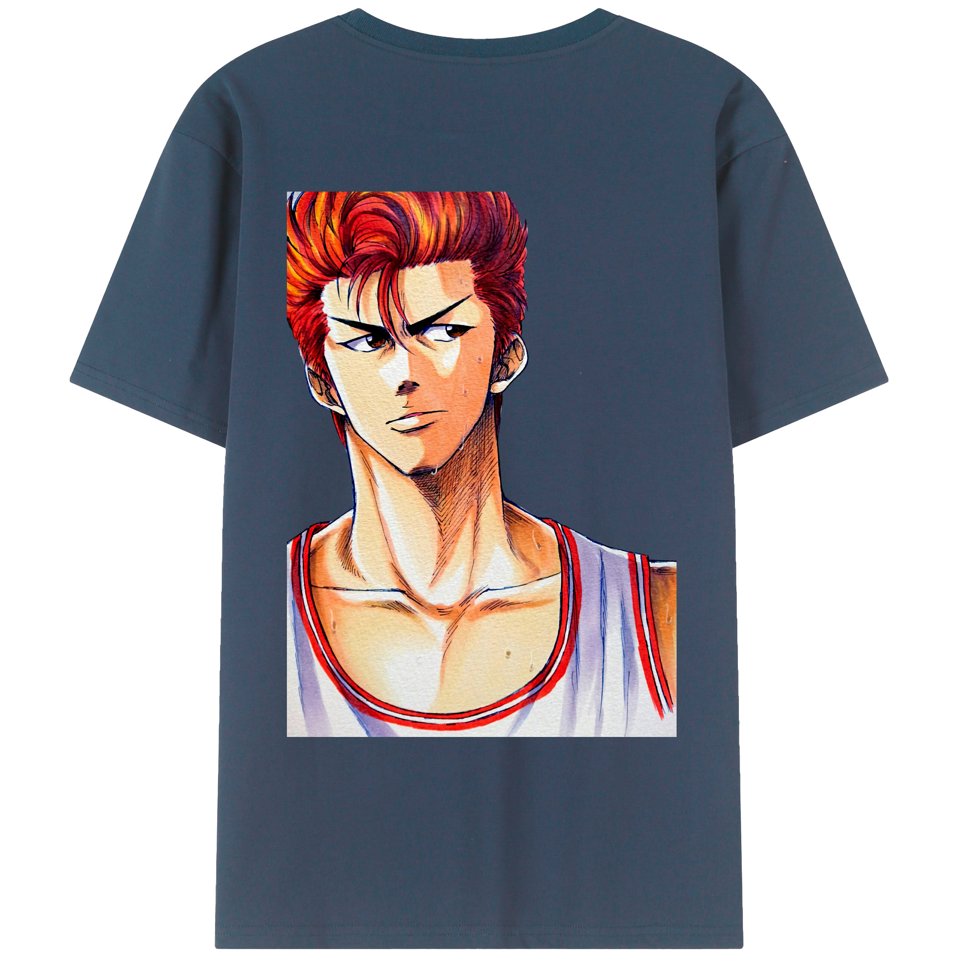 （画像用） SLAM DUNK／スラムダンク 綿100％ メンズ半袖Tシャツ（バックプリント） 通気性