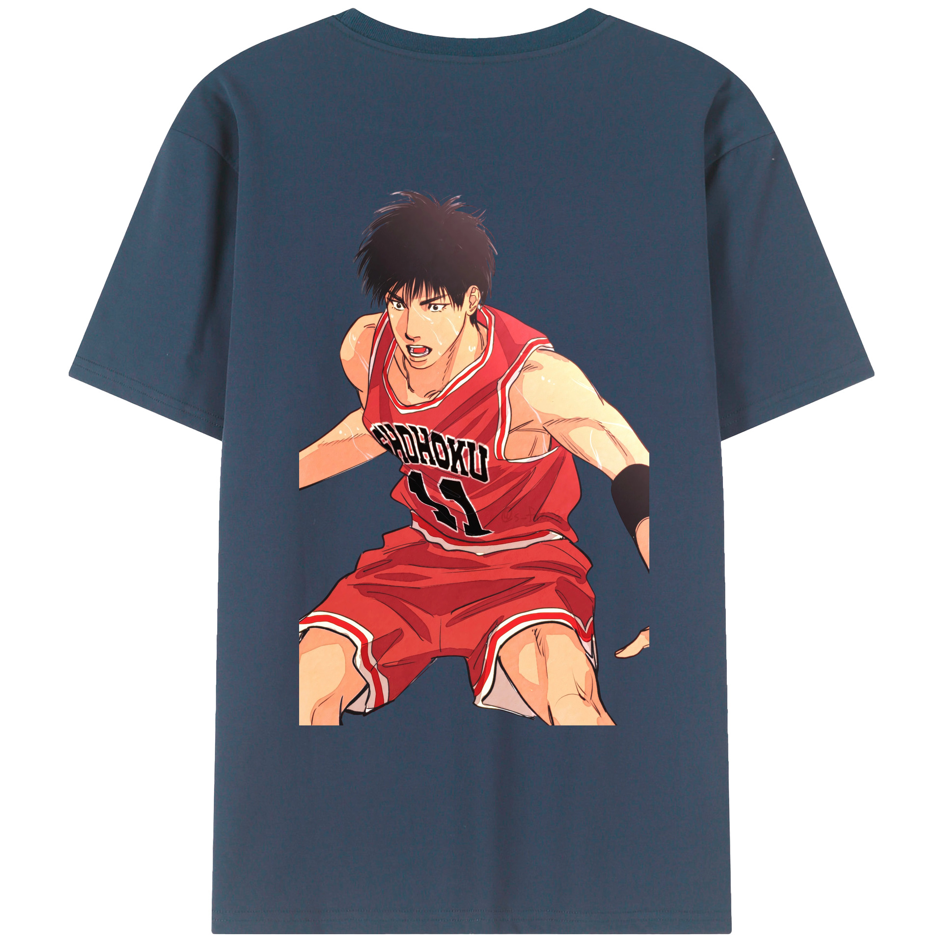 （画像用） SLAM DUNK／スラムダンク 綿100％ メンズ半袖Tシャツ（バックプリント） 通気性