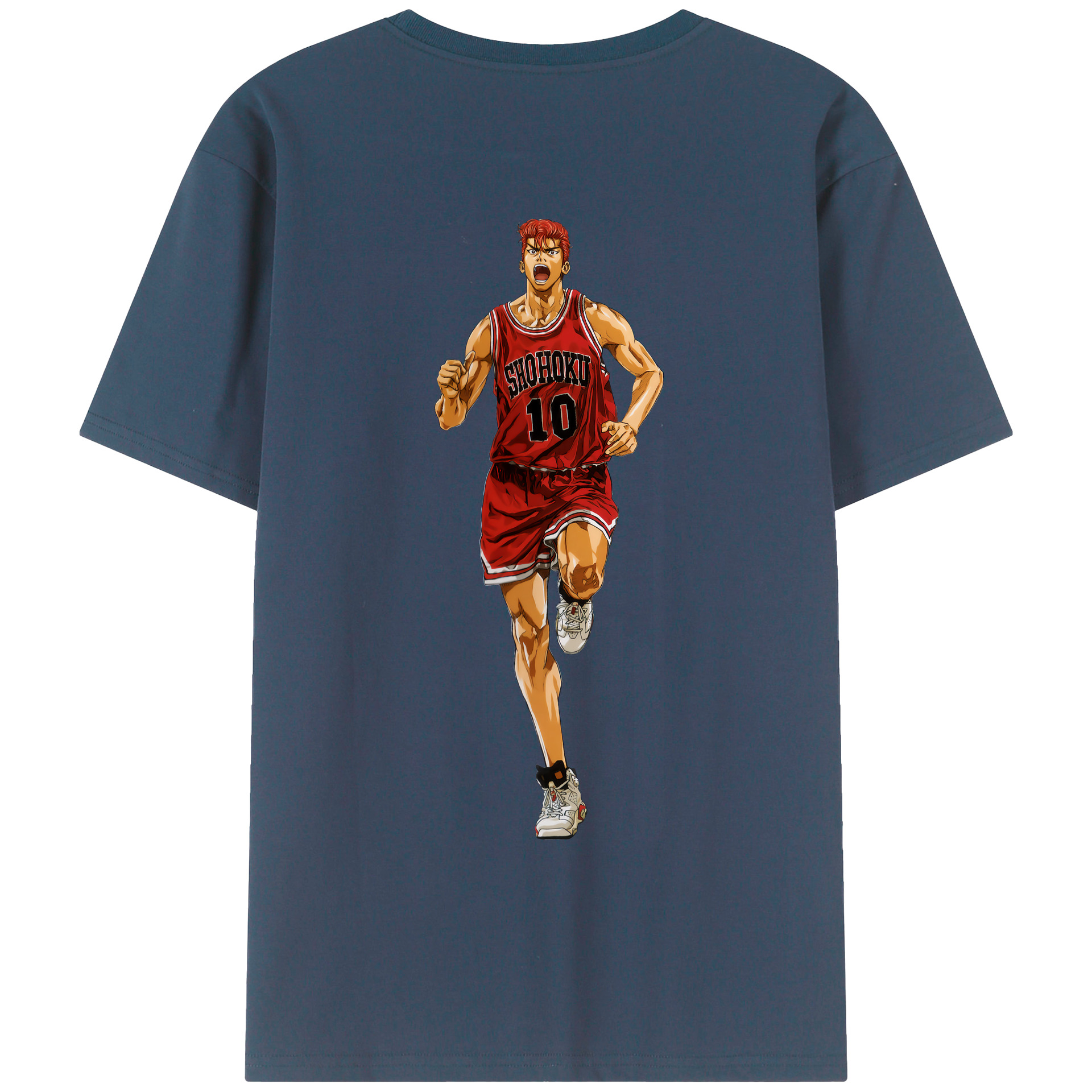 （画像用） SLAM DUNK／スラムダンク 綿100％ メンズ半袖Tシャツ（バックプリント） 通気性