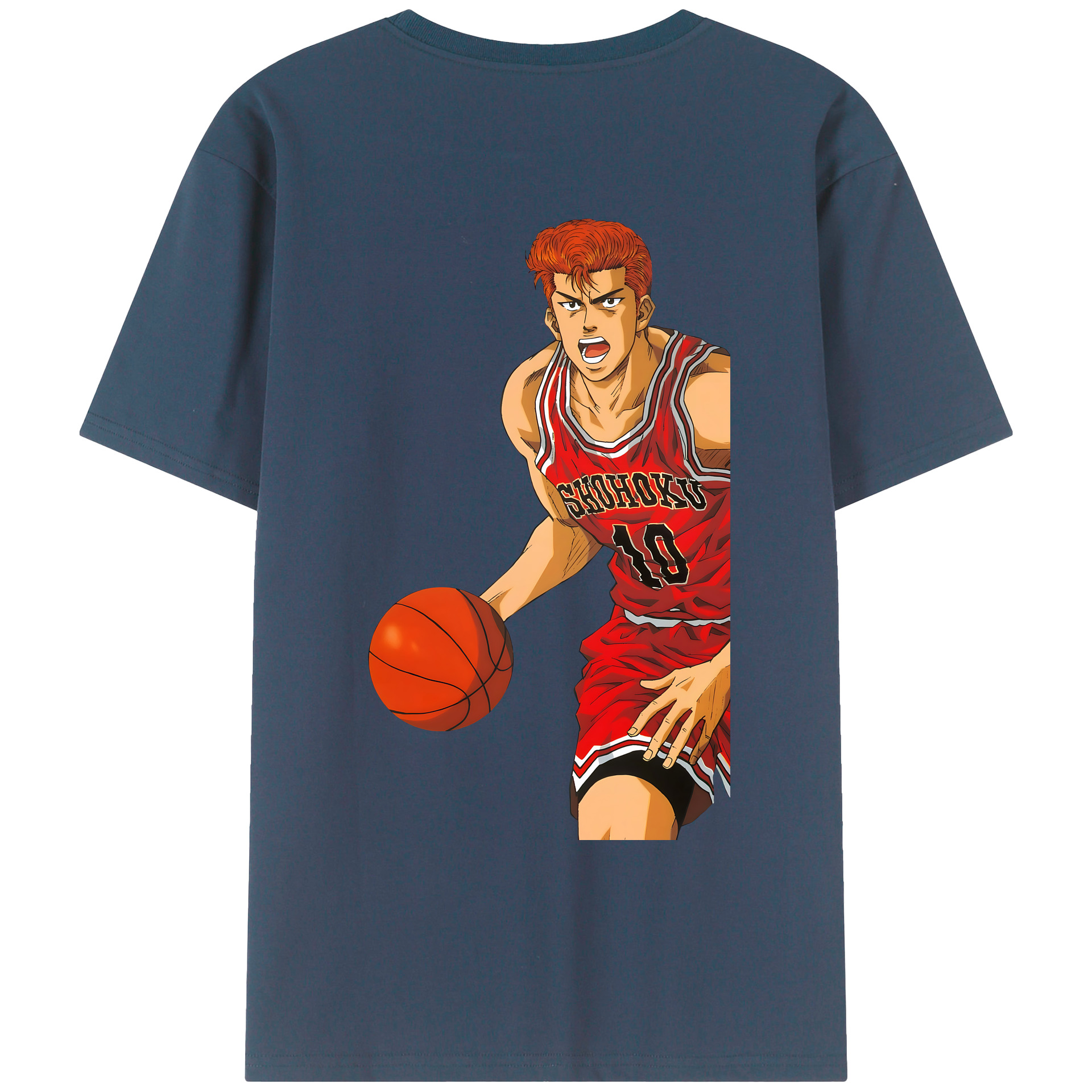 （画像用） SLAM DUNK／スラムダンク 綿100％ メンズ半袖Tシャツ（バックプリント） 通気性
