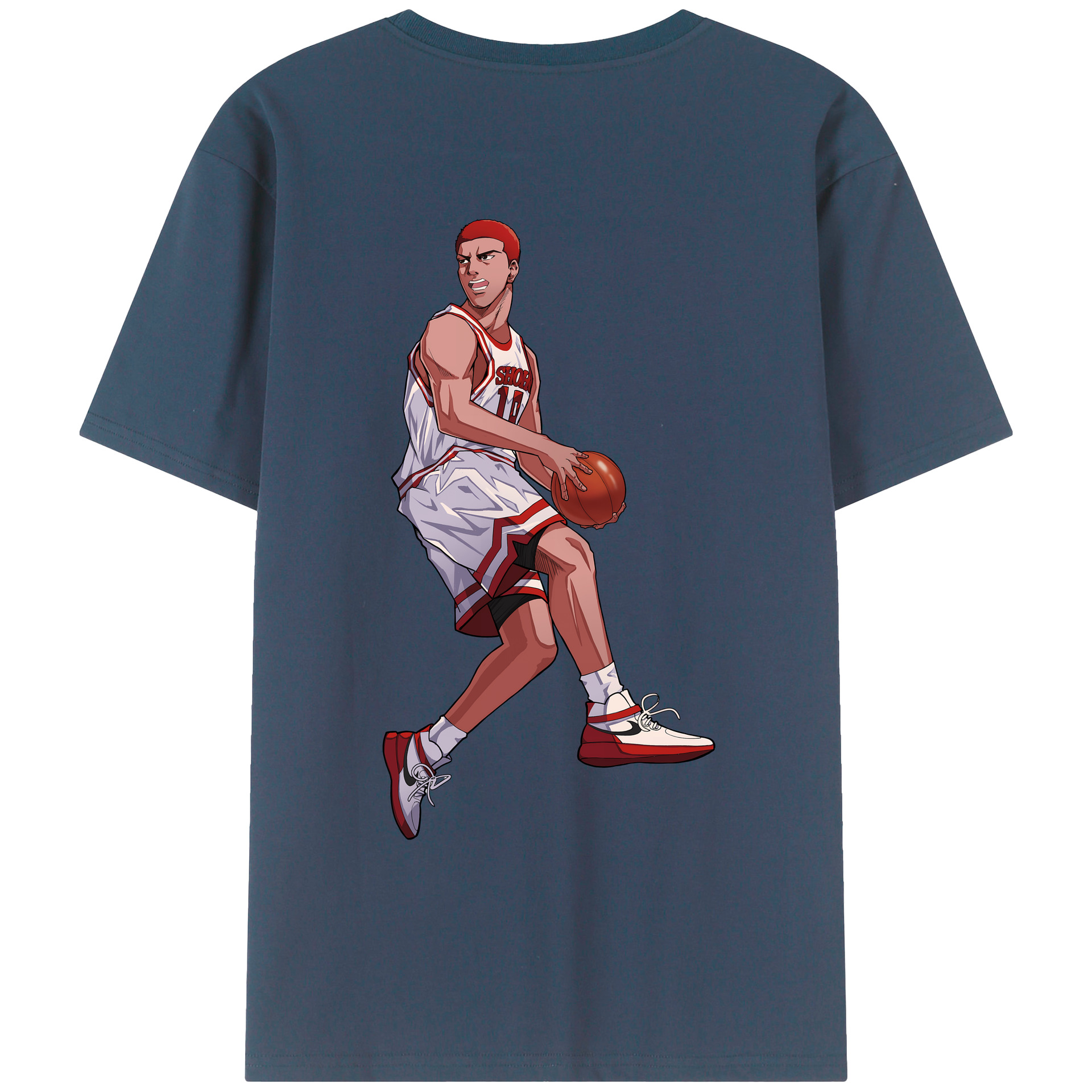 （画像用） SLAM DUNK／スラムダンク 綿100％ メンズ半袖Tシャツ（バックプリント） 通気性