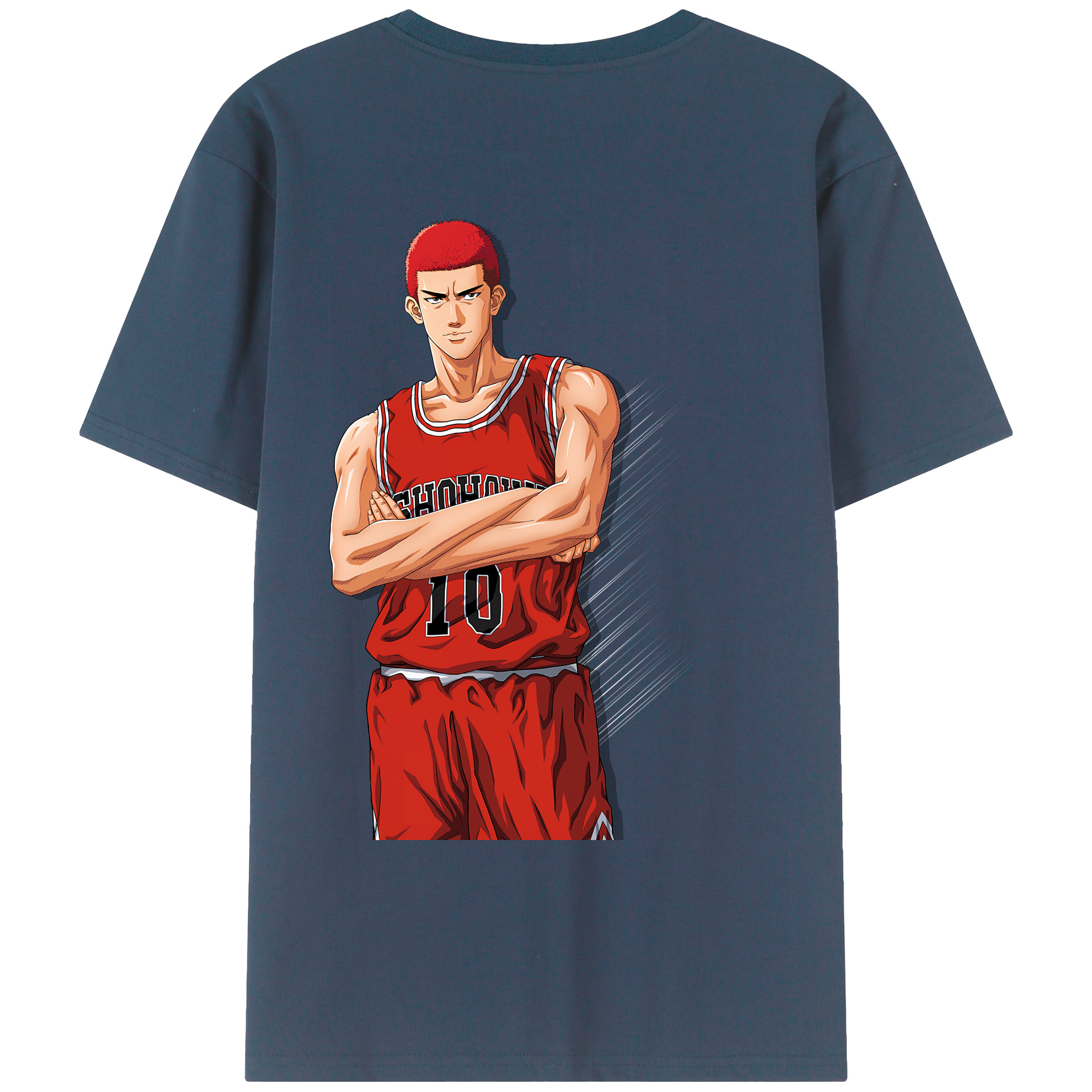 （画像用） SLAM DUNK／スラムダンク 綿100％ メンズ半袖Tシャツ（バックプリント） 通気性