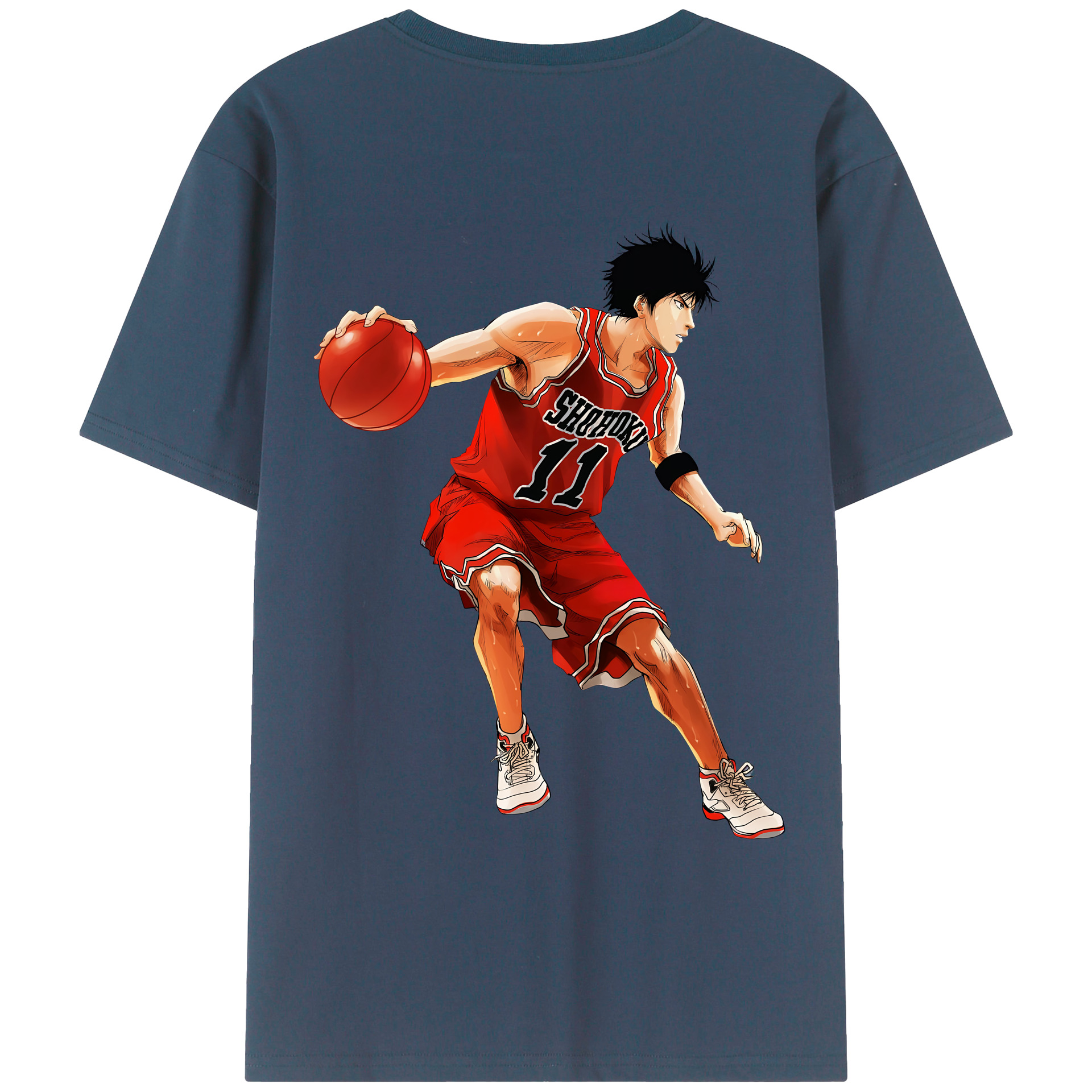 （画像用） SLAM DUNK／スラムダンク 綿100％ メンズ半袖Tシャツ（バックプリント） 通気性