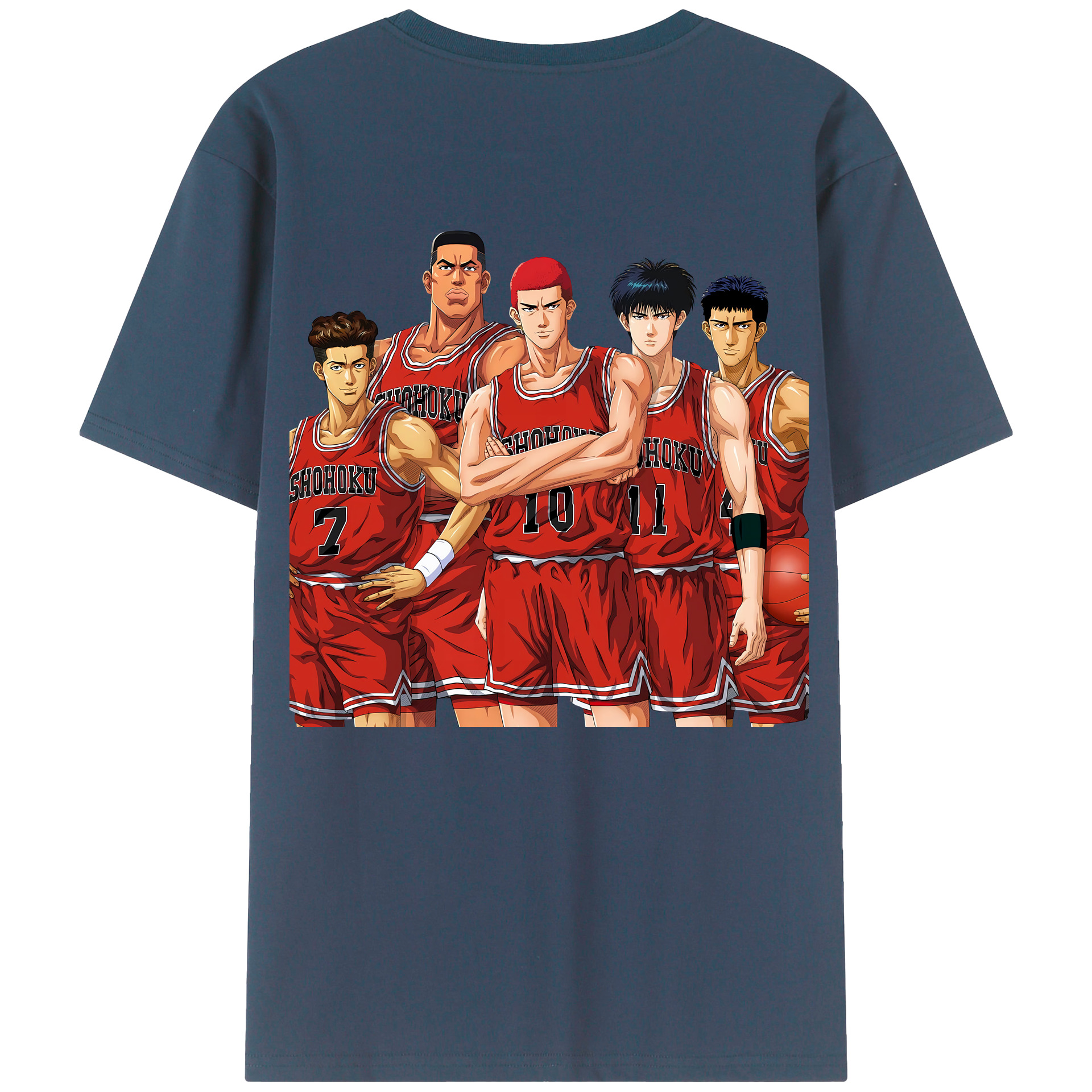 （画像用） SLAM DUNK／スラムダンク 綿100％ メンズ半袖Tシャツ（バックプリント） 通気性