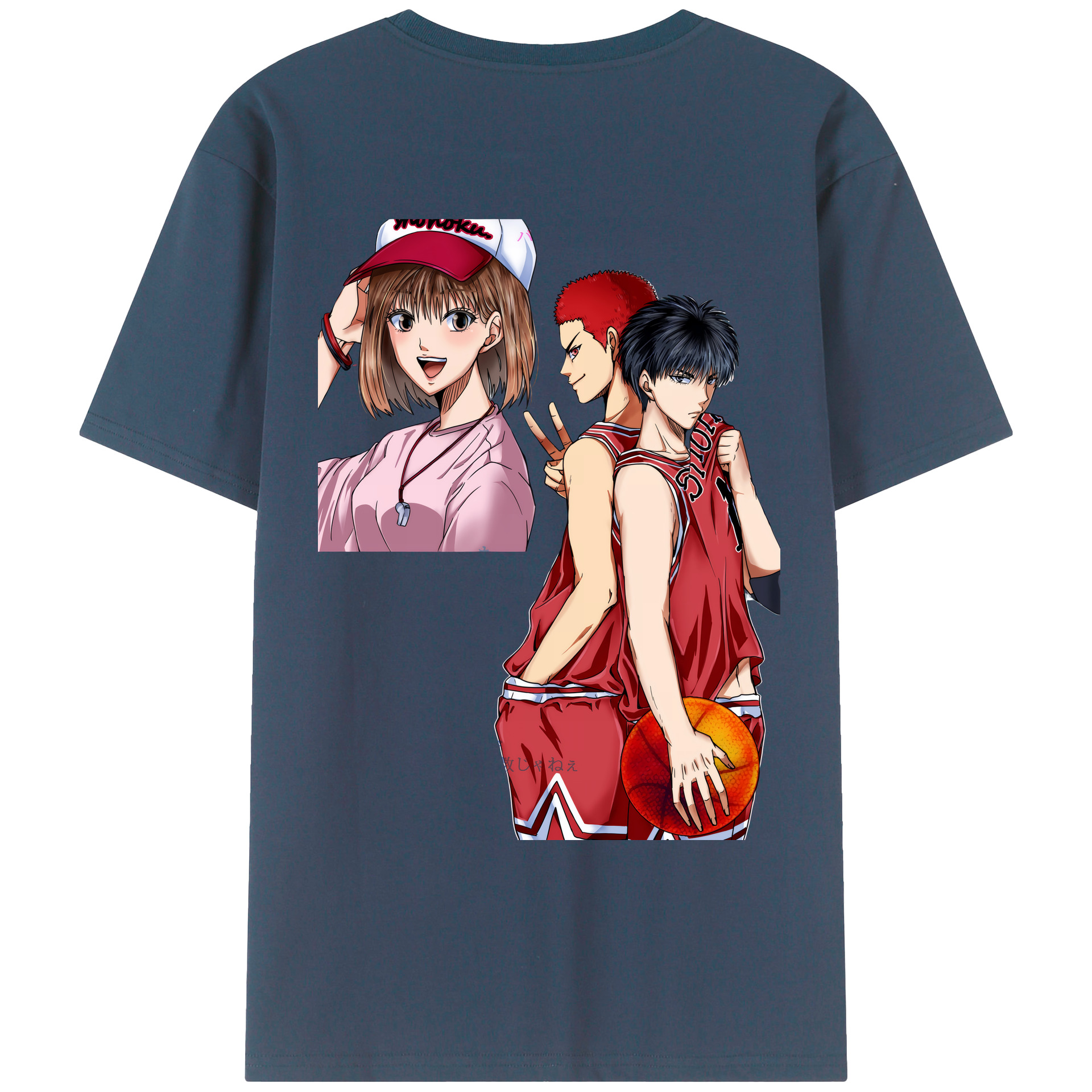 （画像用） SLAM DUNK／スラムダンク 綿100％ メンズ半袖Tシャツ（バックプリント） 通気性
