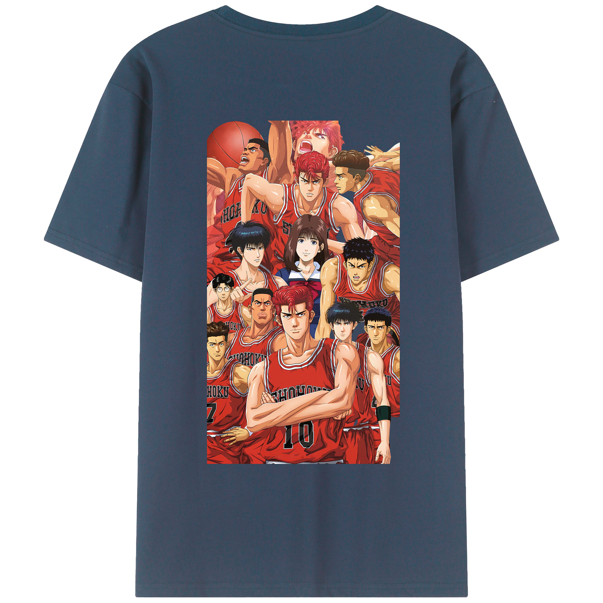 （画像用） SLAM DUNK／スラムダンク 綿100％ メンズ半袖Tシャツ（バックプリント） 通気性