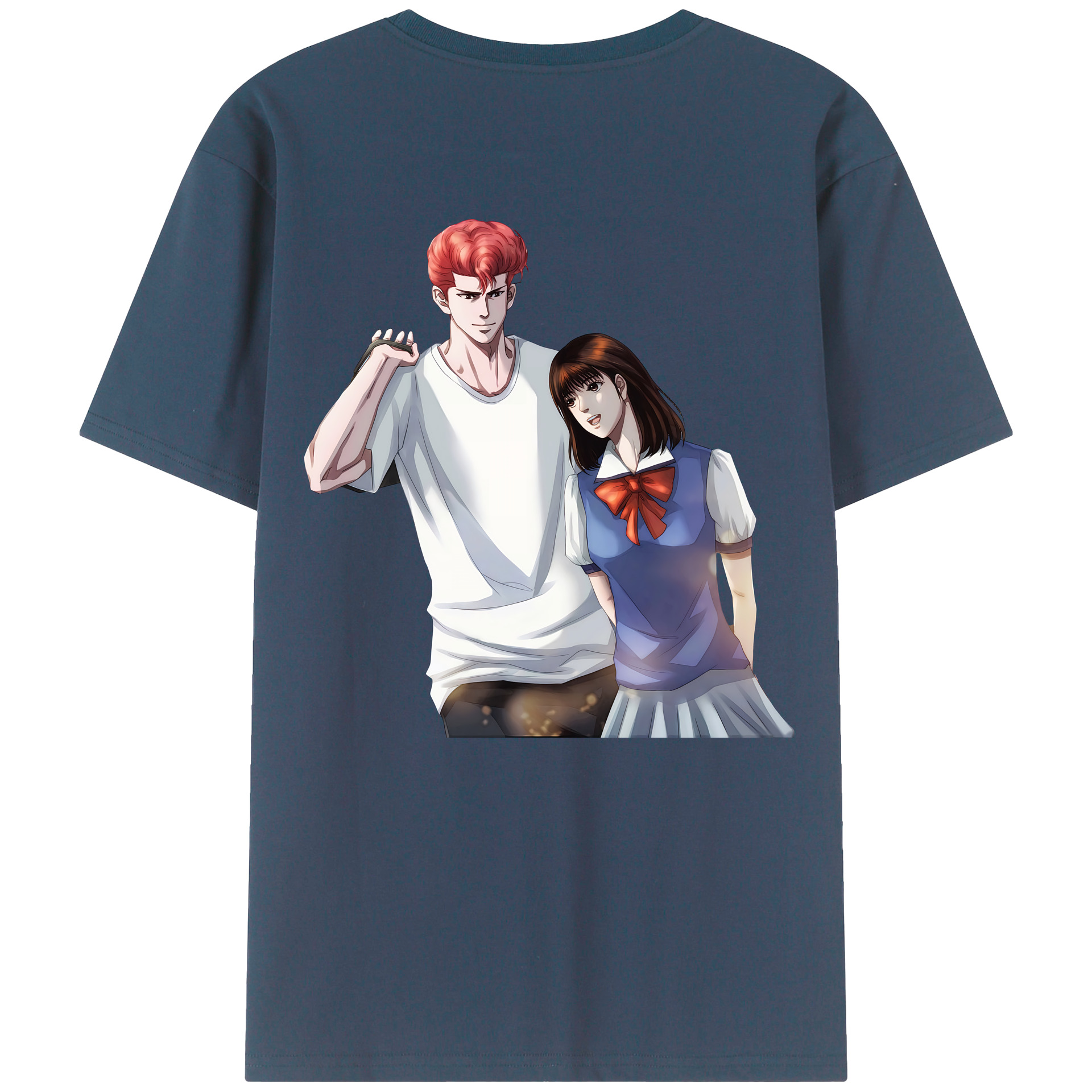 （画像用） SLAM DUNK／スラムダンク 綿100％ メンズ半袖Tシャツ（バックプリント） 通気性